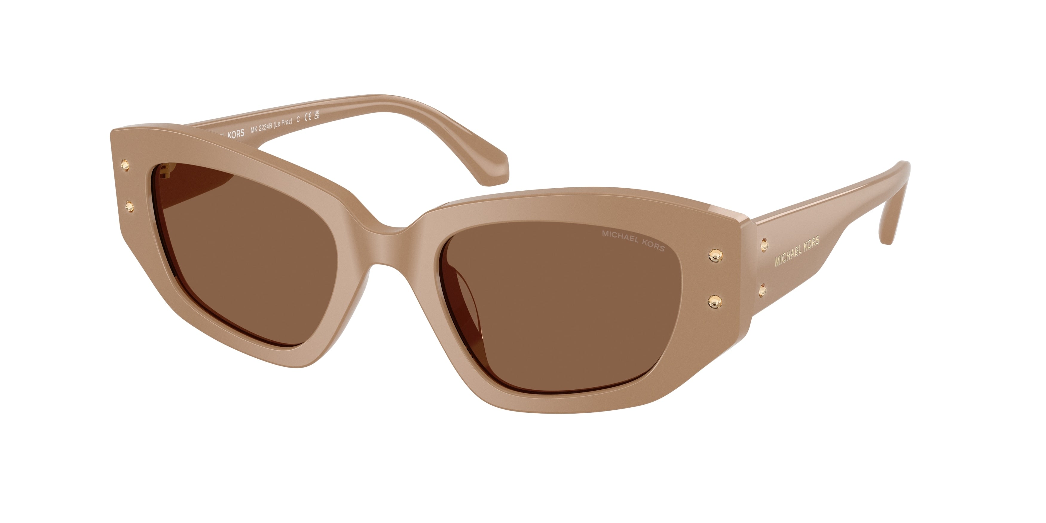 Michael Kors LE PRAZ MK2234B Irregular Sunglasses  355573-Camel 50-140-21 - Color Map Brown