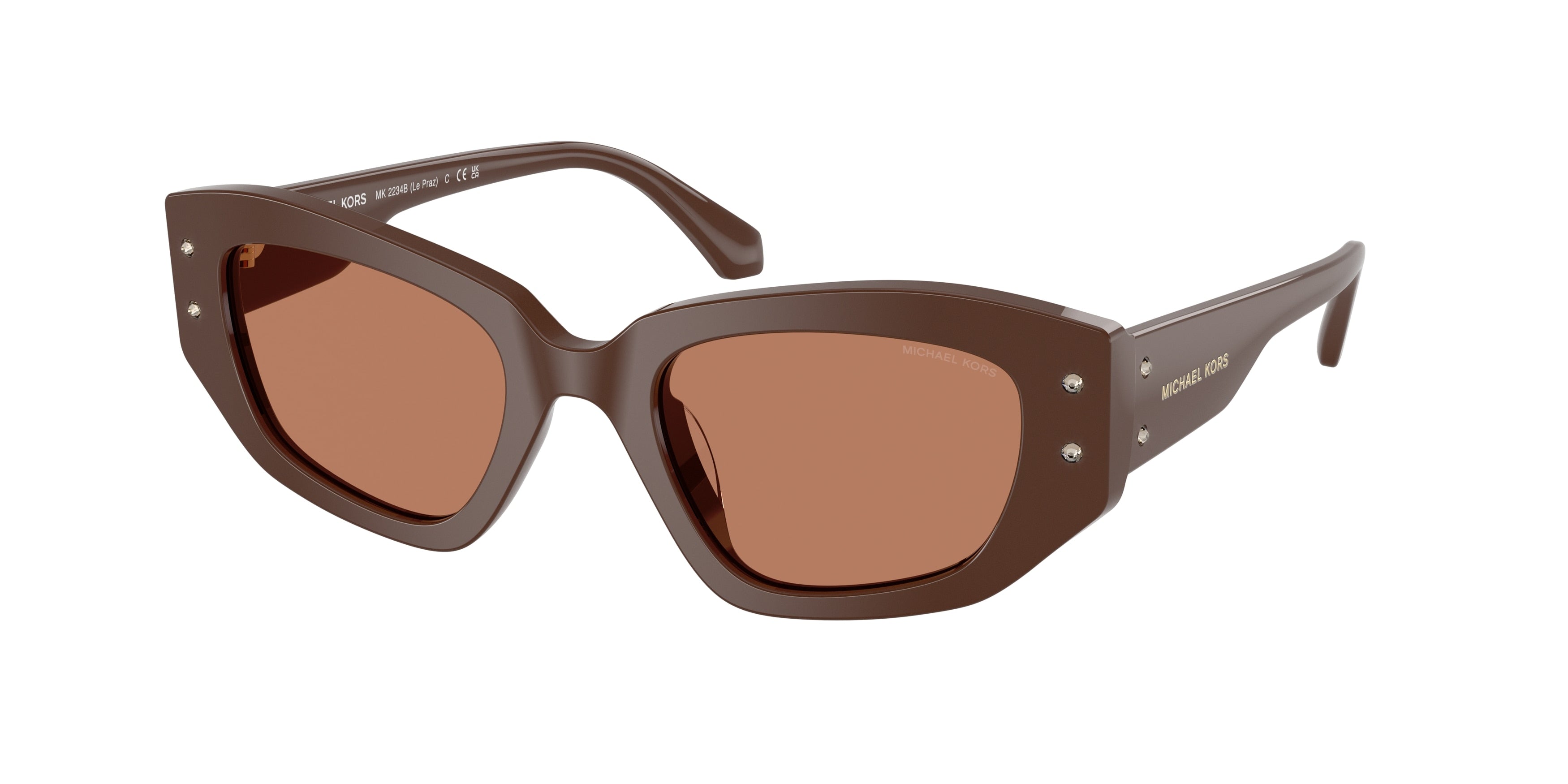 Michael Kors LE PRAZ MK2234B Irregular Sunglasses  4008/3-Nutmeg 50-140-21 - Color Map Brown