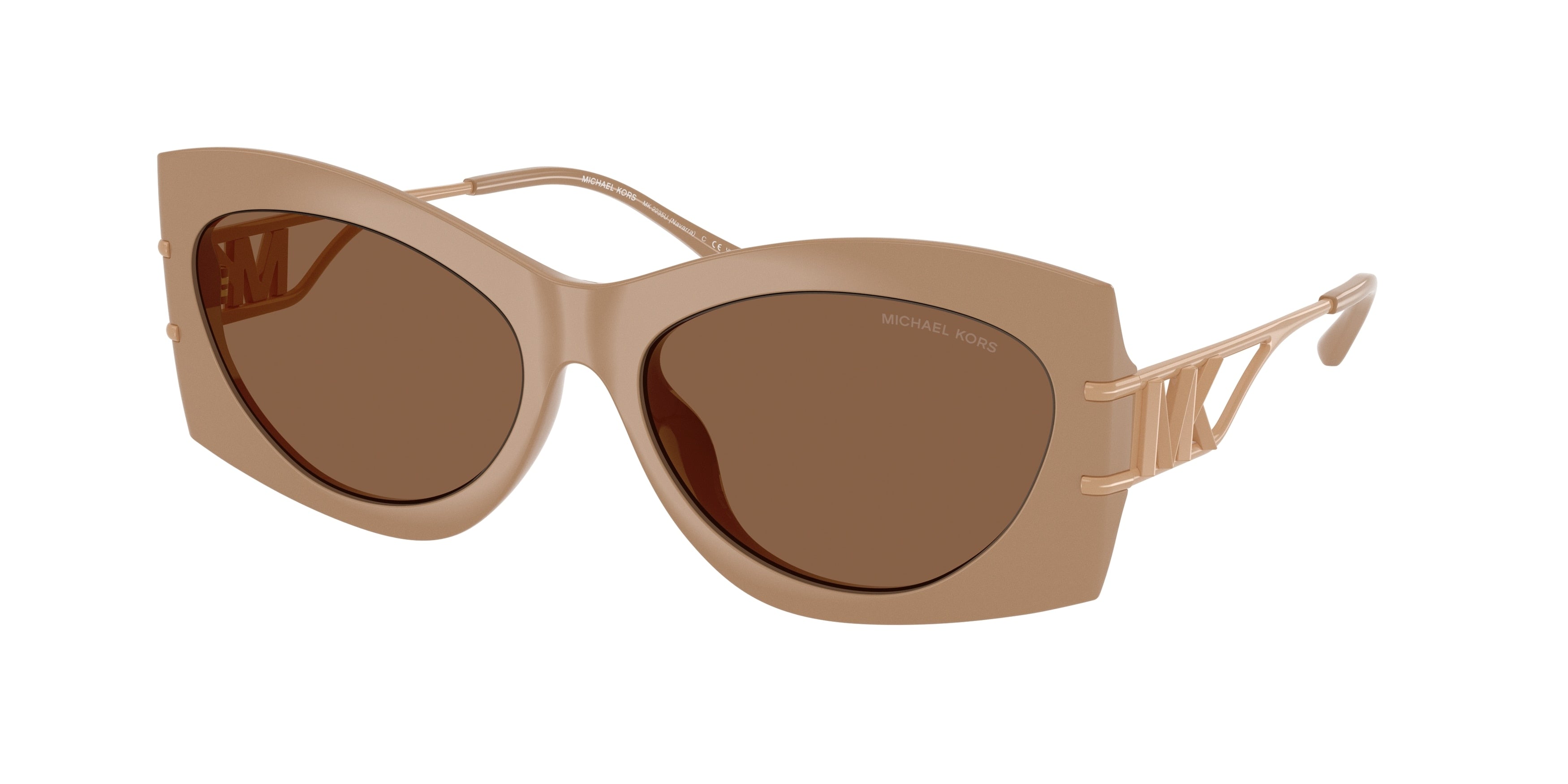 Michael Kors NAVARRA MK2235U Irregular Sunglasses  355573-Camel 57-140-16 - Color Map Brown