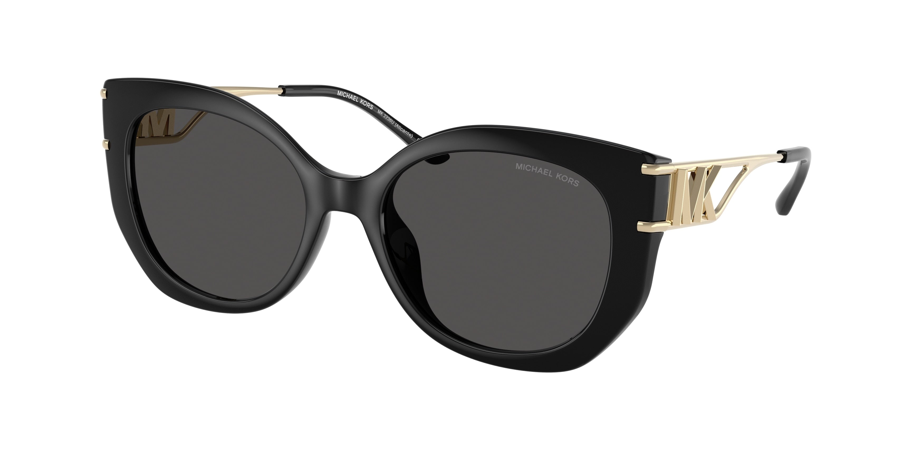 Michael Kors ALICANTE MK2236U Cat Eye Sunglasses  300587-Black 53-140-18 - Color Map Black