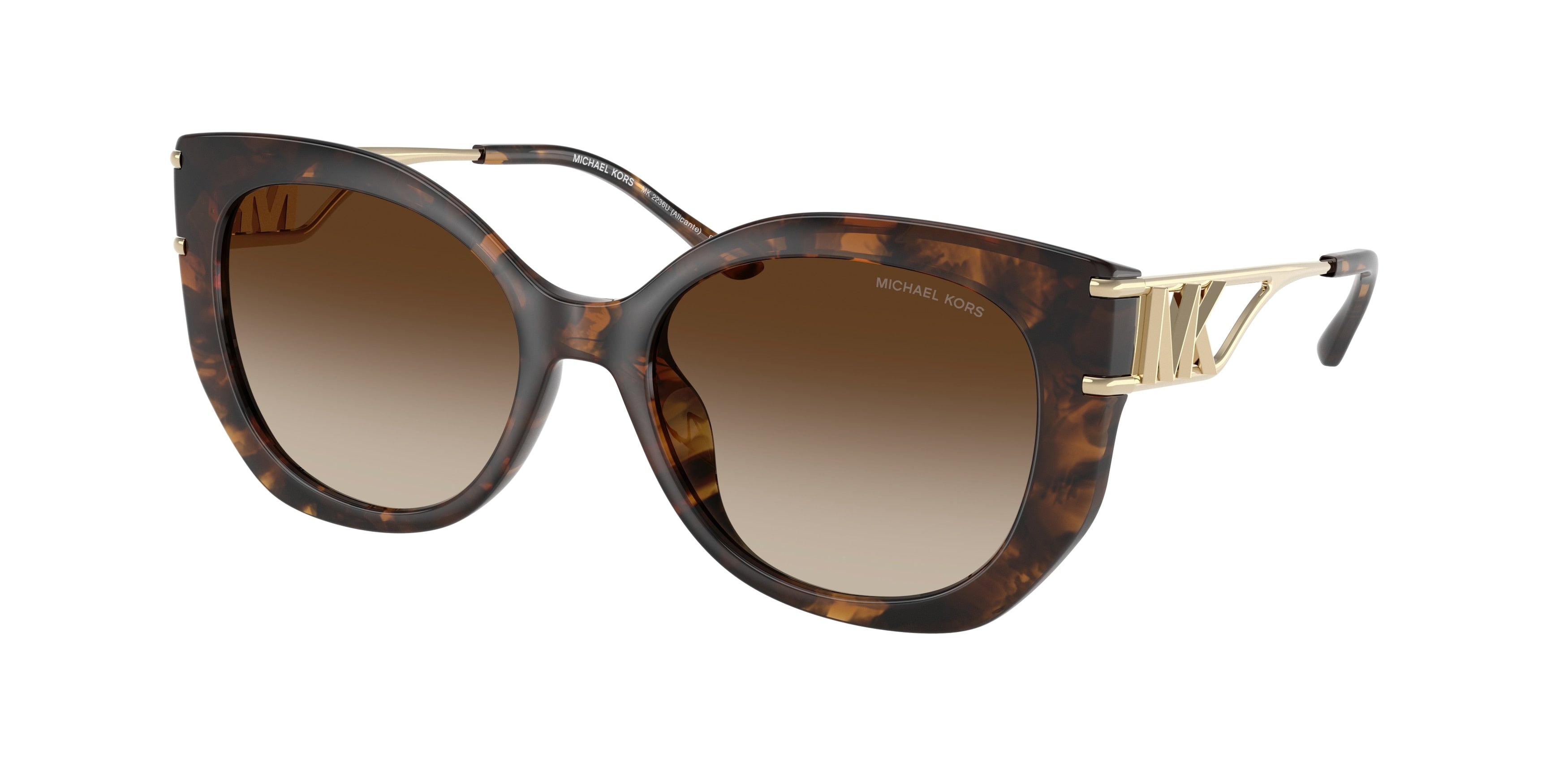 Michael Kors ALICANTE MK2236U Irregular Sunglasses  300613-Dark Tortoise 53-140-18 - Color Map Tortoise