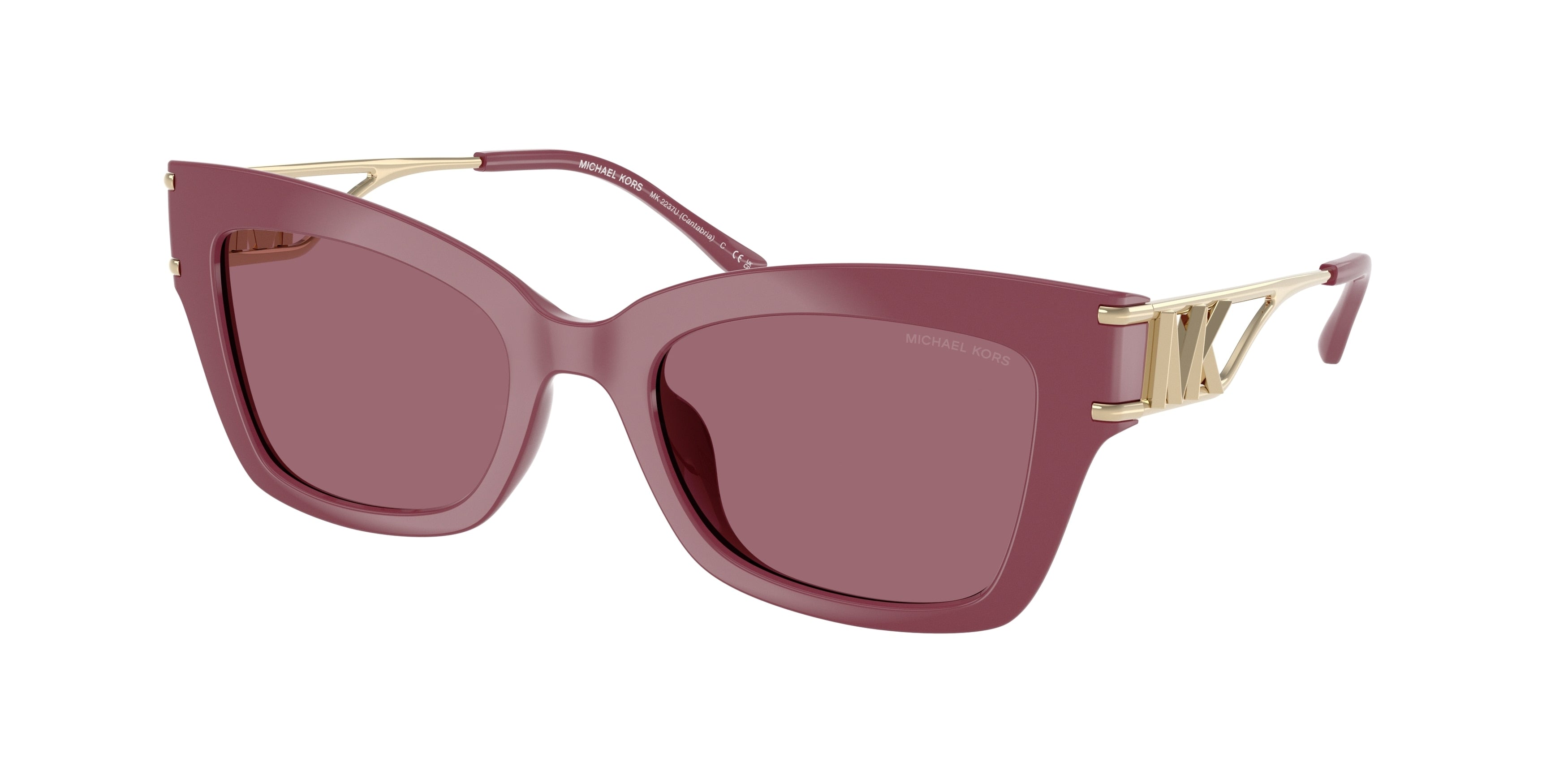 Michael Kors CANTABRIA MK2237U Square Sunglasses  32561A-Mulberry 52-140-20 - Color Map Violet