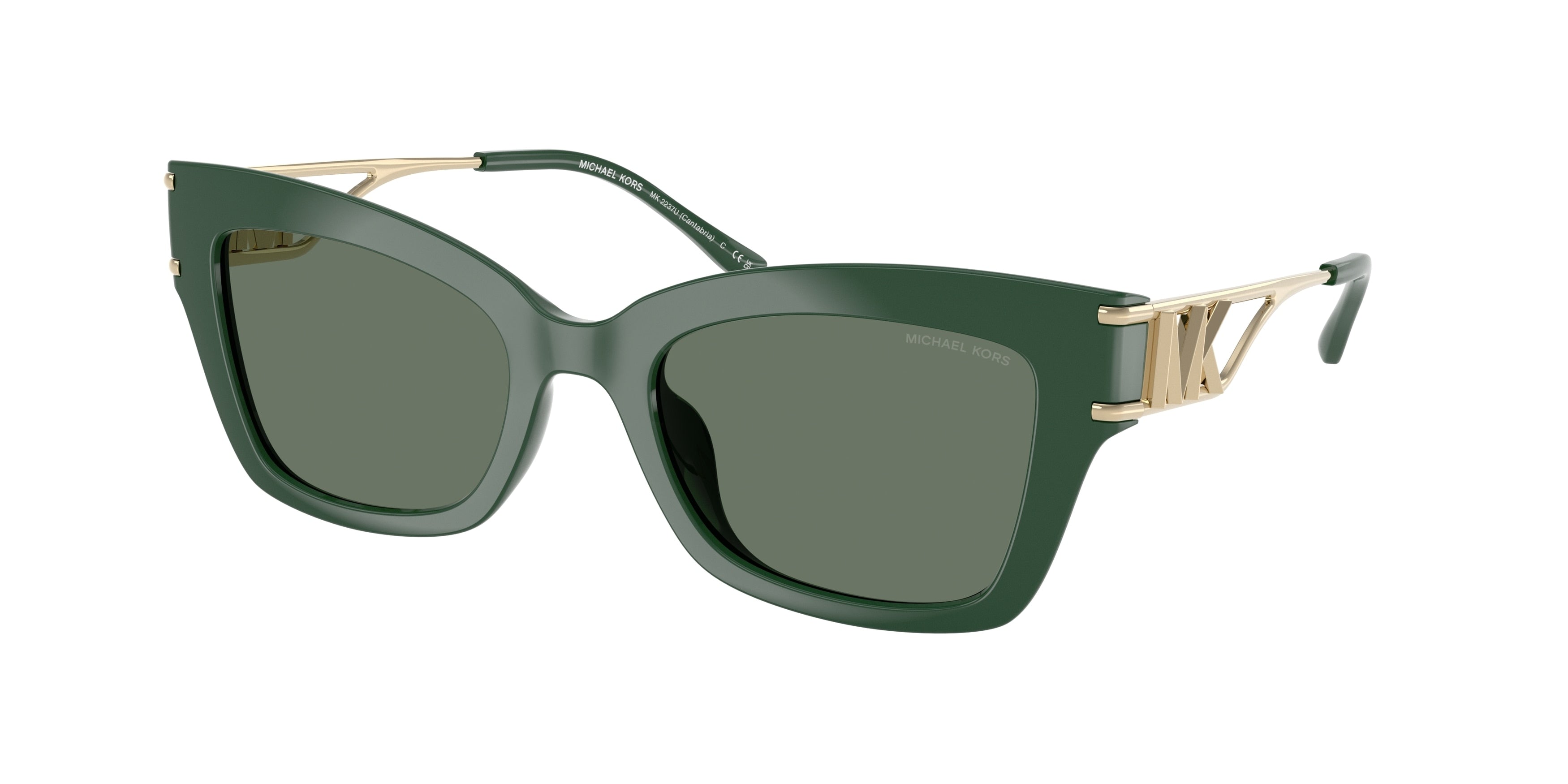 Michael Kors CANTABRIA MK2237U Butterfly Sunglasses  40063H-Bosco 52-140-20 - Color Map Green