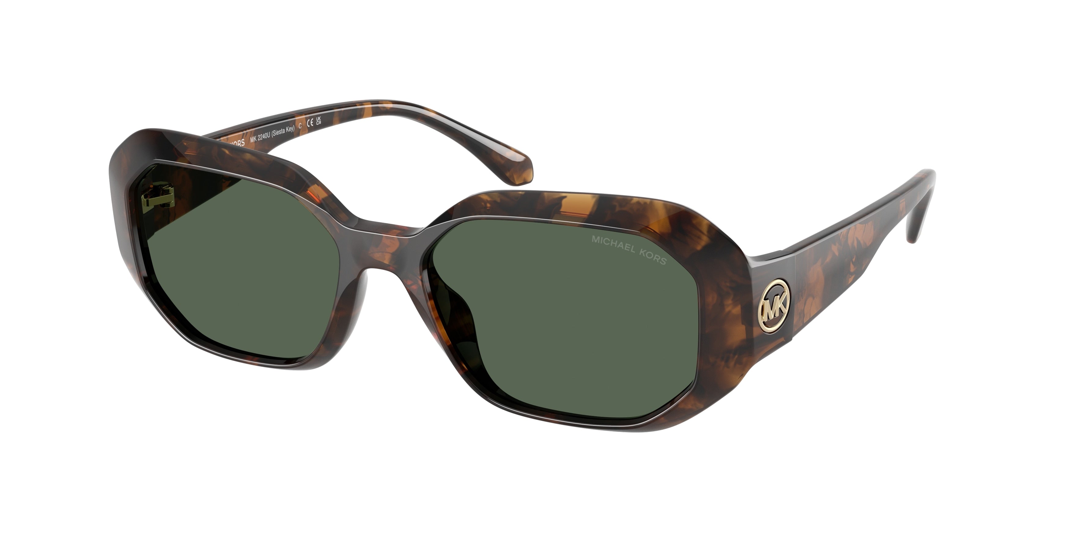 Michael Kors SIESTA KEY MK2240U Irregular Sunglasses  300671-Dark Tortoise 54-140-17 - Color Map Tortoise