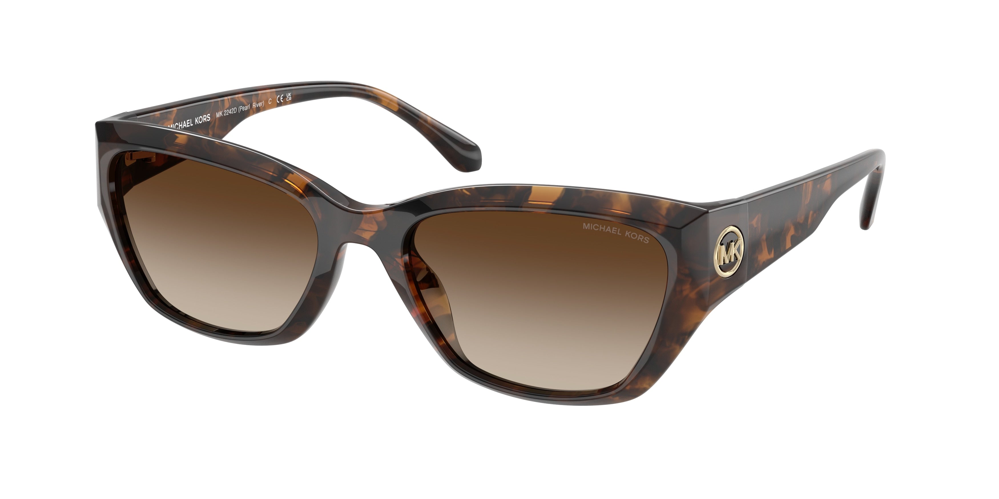 Michael Kors PEARL RIVER MK2242D Irregular Sunglasses  300613-Dark Tortoise 56-140-19 - Color Map Tortoise