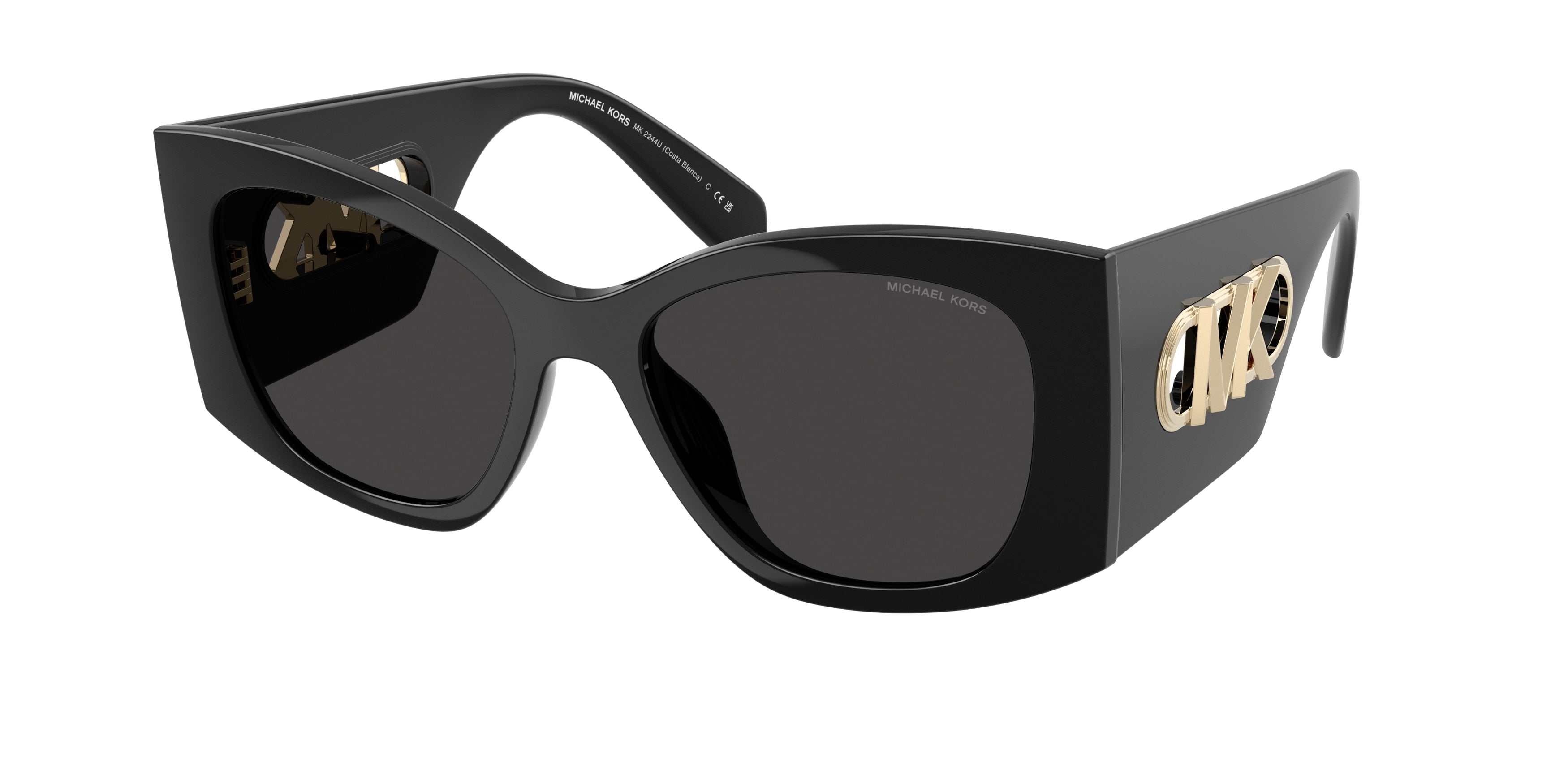 Michael Kors COSTA BLANCA MK2244U Square Sunglasses  300587-Black 53-145-18 - Color Map Black