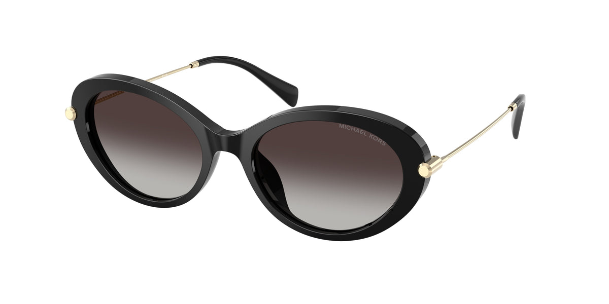 Michael Kors ROCKAWAY MK2245U Oval Sunglasses  30058G-Black 53-140-18 - Color Map Black