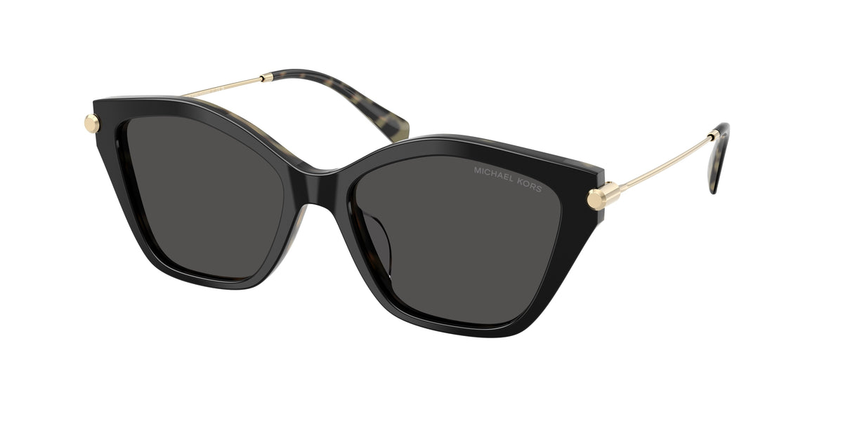 Michael Kors CATSKILLS MK2246U Irregular Sunglasses  395087-Black/Amber Tortoise 54-140-17 - Color Map Black