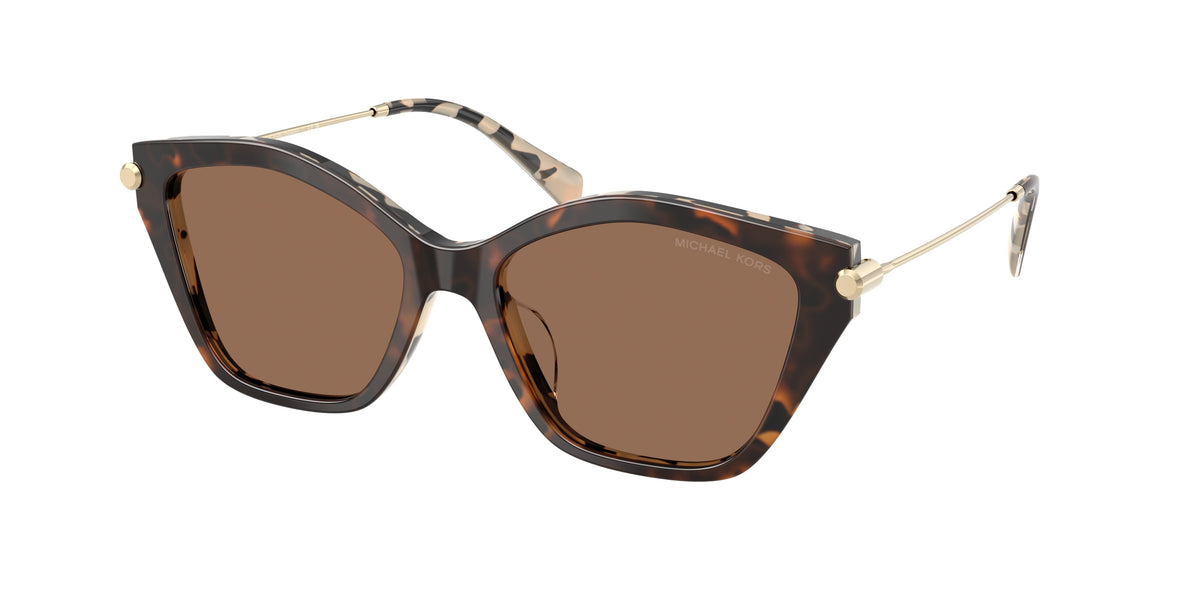 Michael Kors CATSKILLS MK2246U Irregular Sunglasses  395173-Dark/Cream Tortoise 54-140-17 - Color Map Tortoise