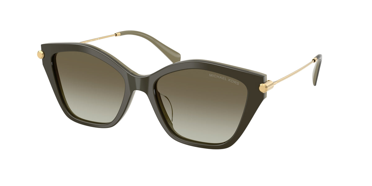 Michael Kors CATSKILLS MK2246U Irregular Sunglasses  40193M-Olive Smoke 54-140-17 - Color Map Green