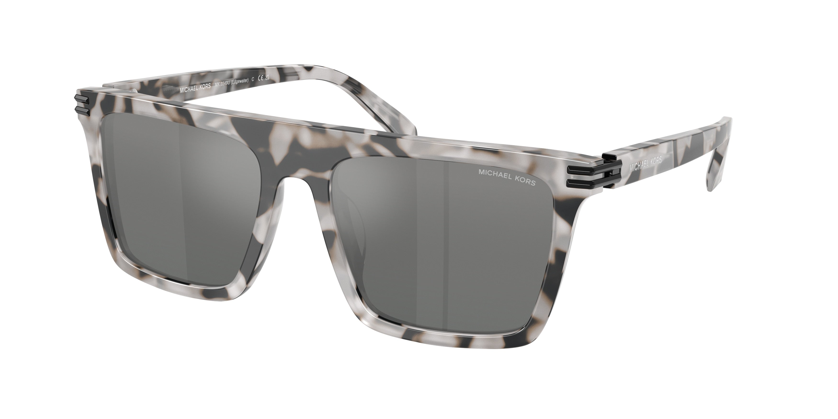 Michael Kors EDGEWATER MK2249U Square Sunglasses  402488-Grey Tortoise 55-145-18 - Color Map Grey