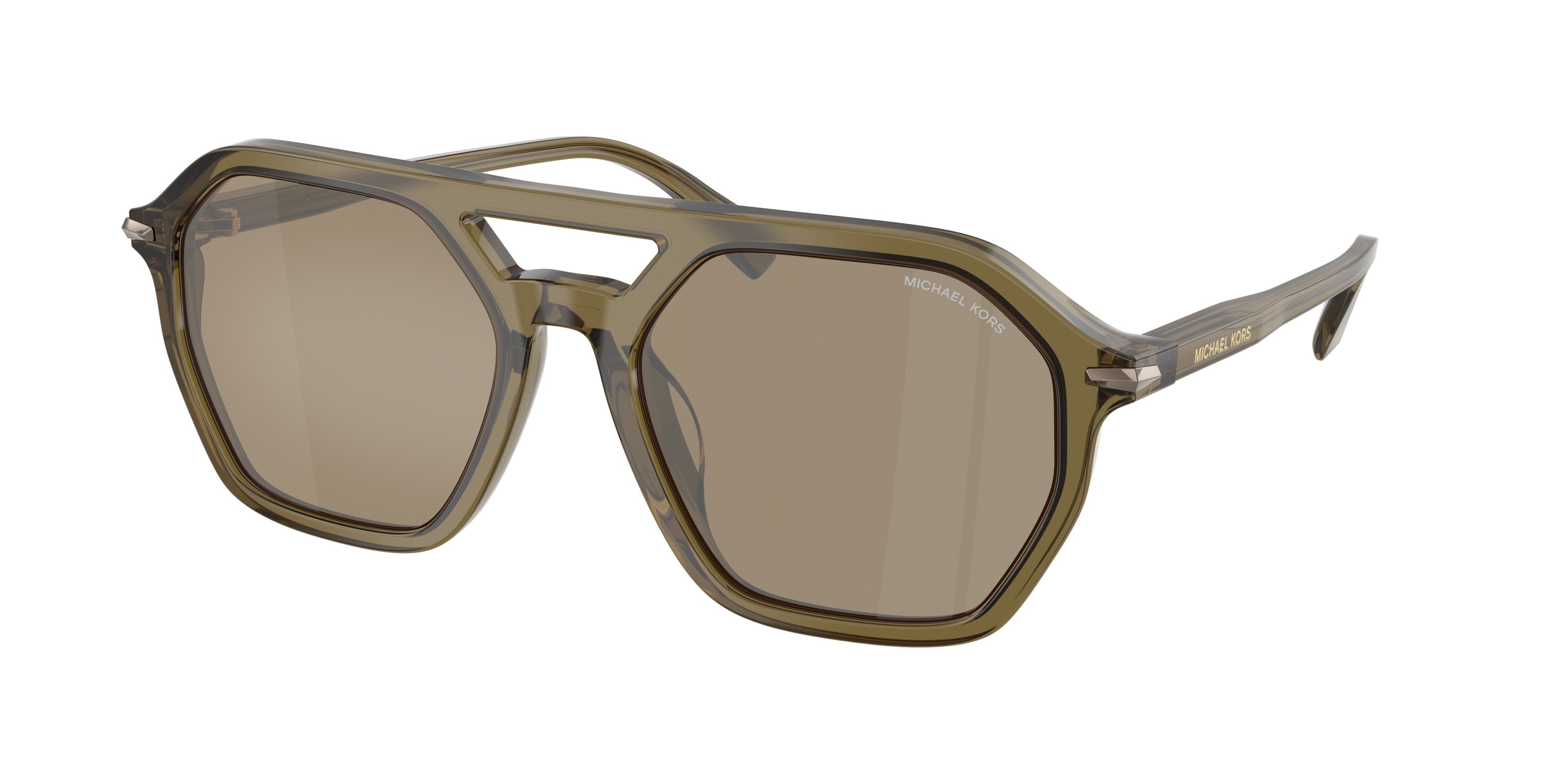 Michael Kors JACKSON HOLE MK2251U Pilot Sunglasses  40127I-Olive Transparent 57-145-19 - Color Map Green