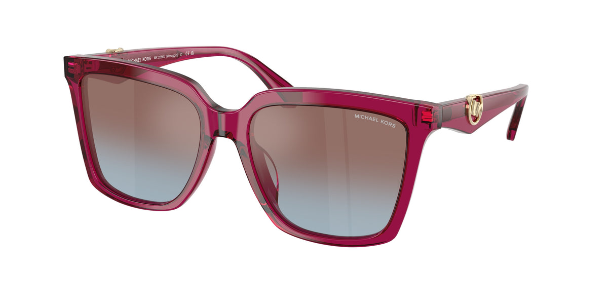 Michael Kors MK2256U Square Sunglasses for Women — Free Shipping - 55-140-17 / 4032H7-Transparent Plum