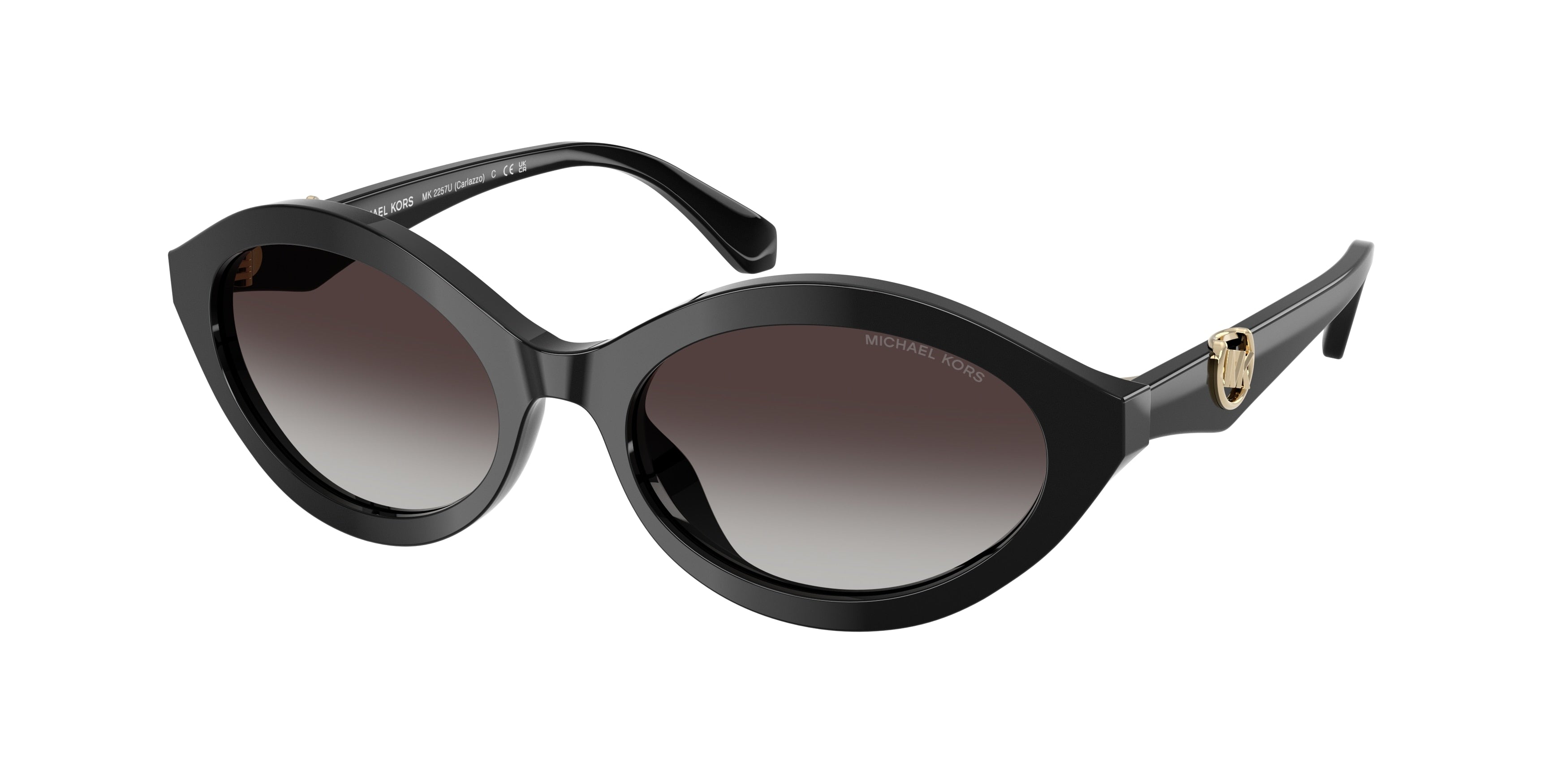 Michael Kors MK2257U Oval Sunglasses for Women — Free Shipping - 55-140-18 / 30058G-Black