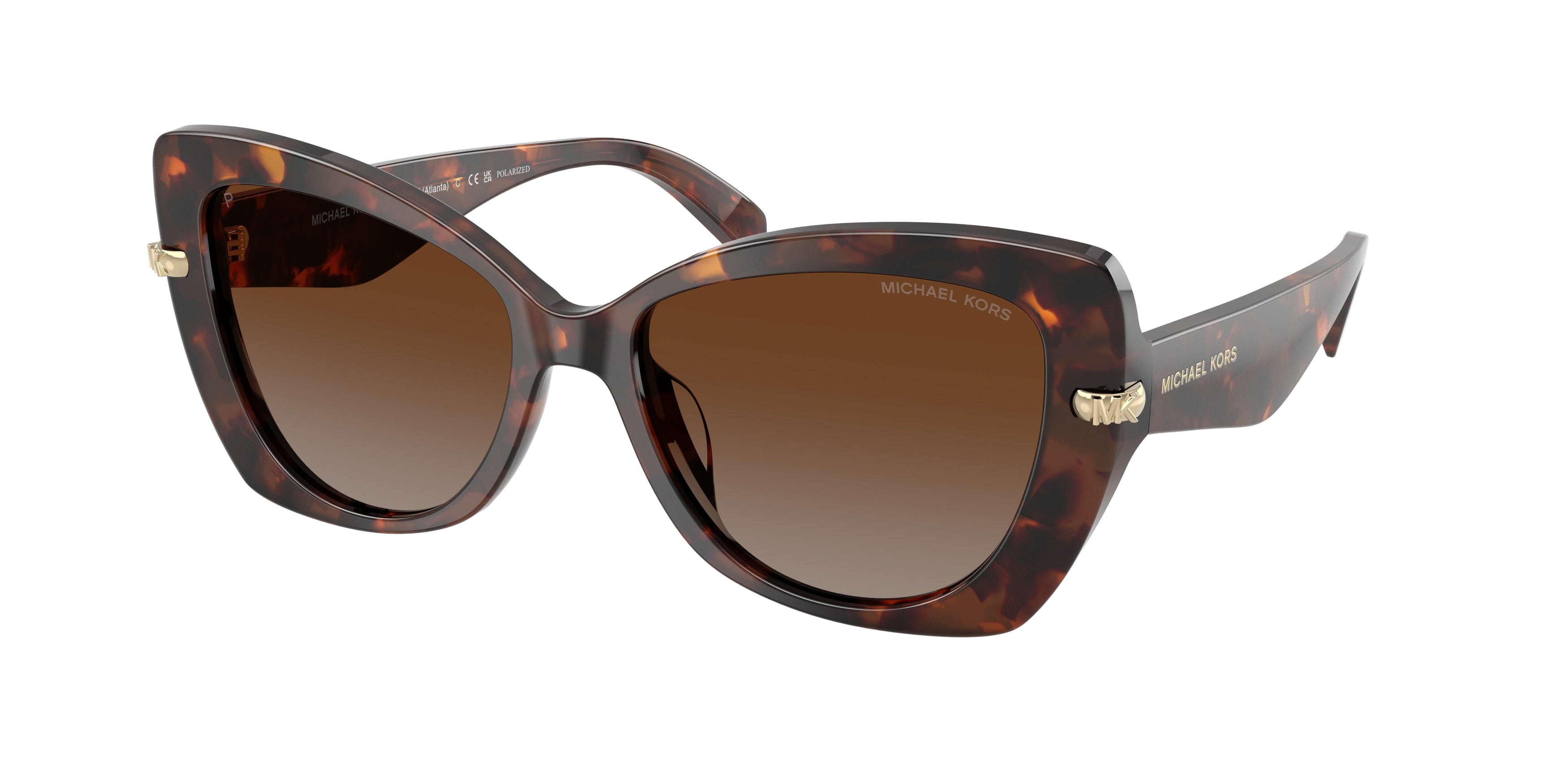 Michael Kors MK2258U Butterfly Sunglasses for Women — Free Shipping - 55-140-17 / 4031T5-Luggage Tortoise - Polarized
