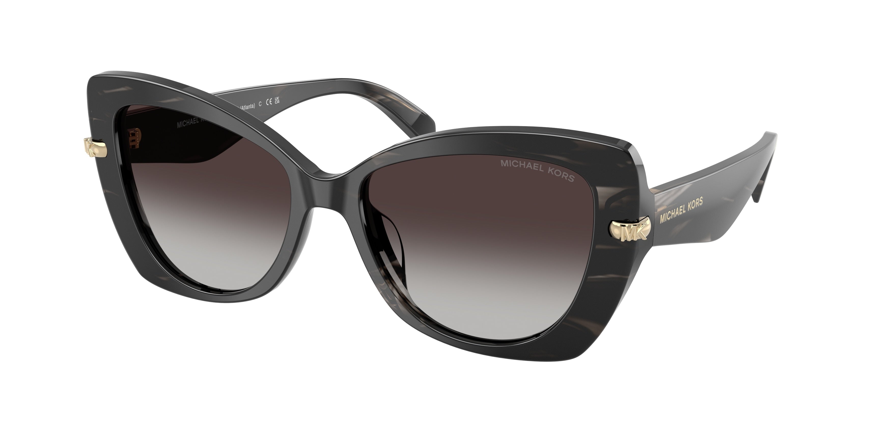 Michael Kors MK2258U Butterfly Sunglasses for Women — Free Shipping - 55-140-17 / 40348G-Black Horn