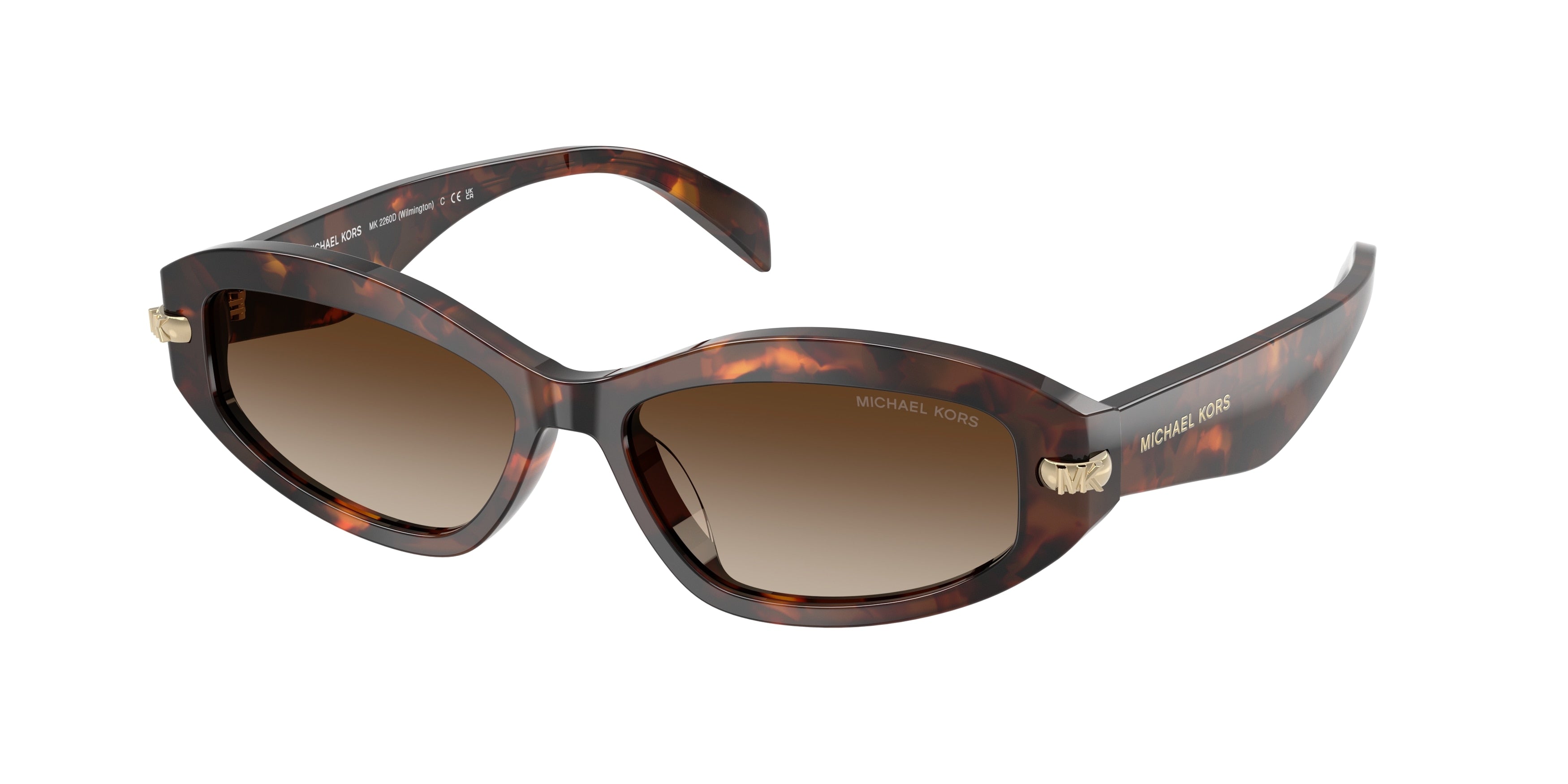 Michael Kors MK2260D Oval Sunglasses for Women — Free Shipping - 54-145-15 / 403113-Luggage Tortoise