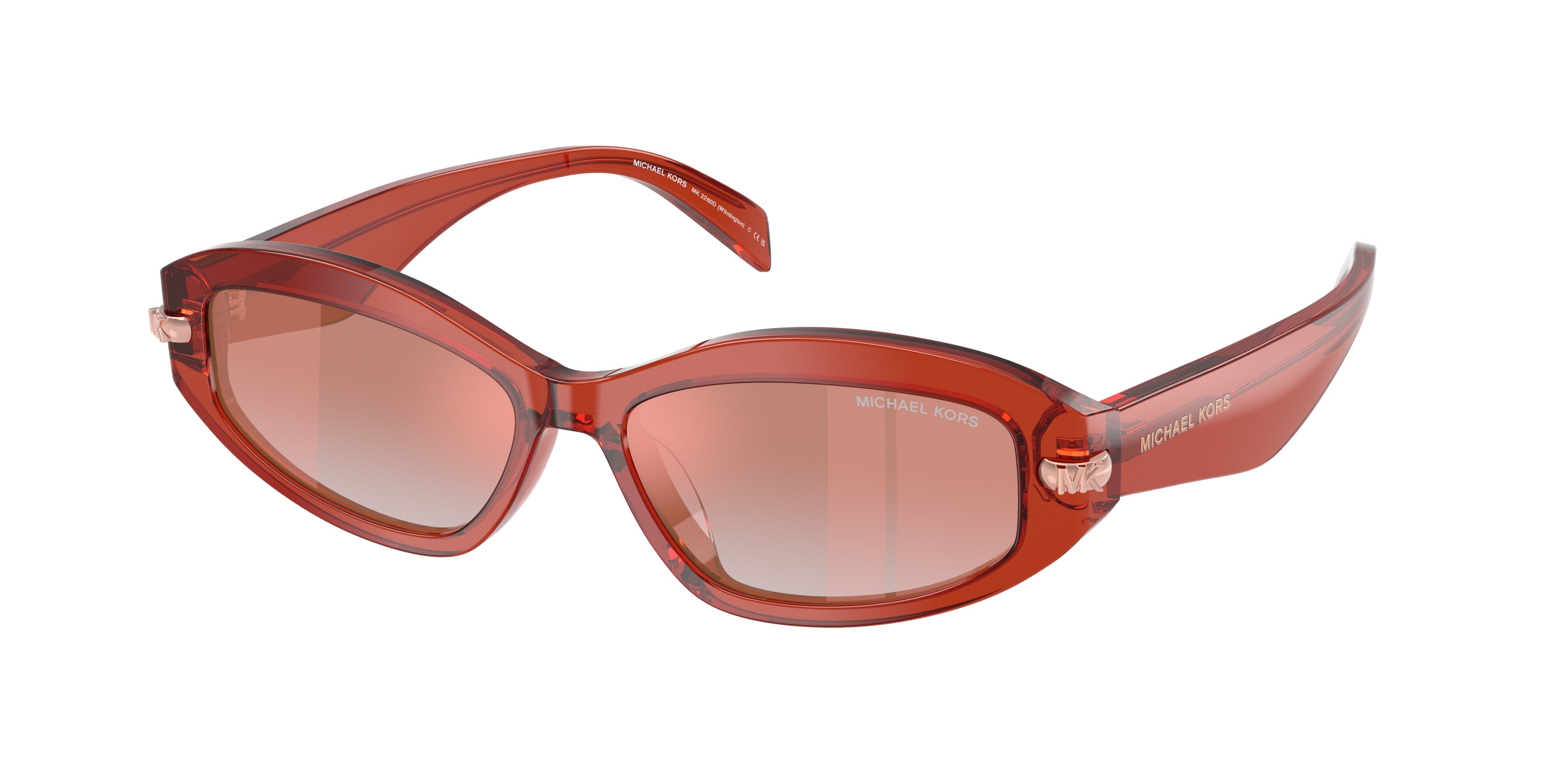 Michael Kors MK2260D Oval Sunglasses for Women — Free Shipping - 54-145-15 / 40356F-Transparent Soft Pink