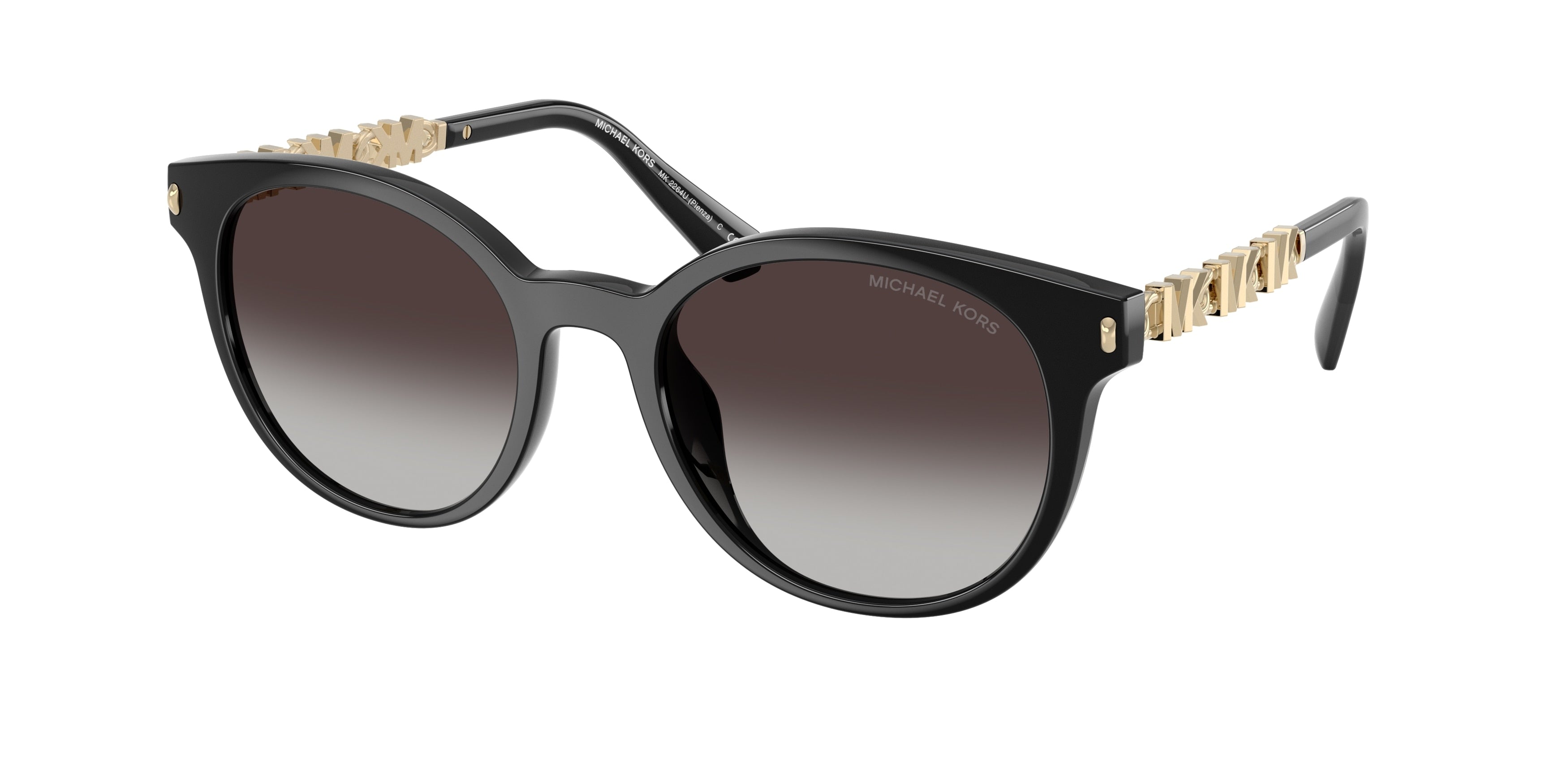 Michael Kors MK2264U Round Sunglasses for Women — Free Shipping - 53-140-20 / 30058G-Black