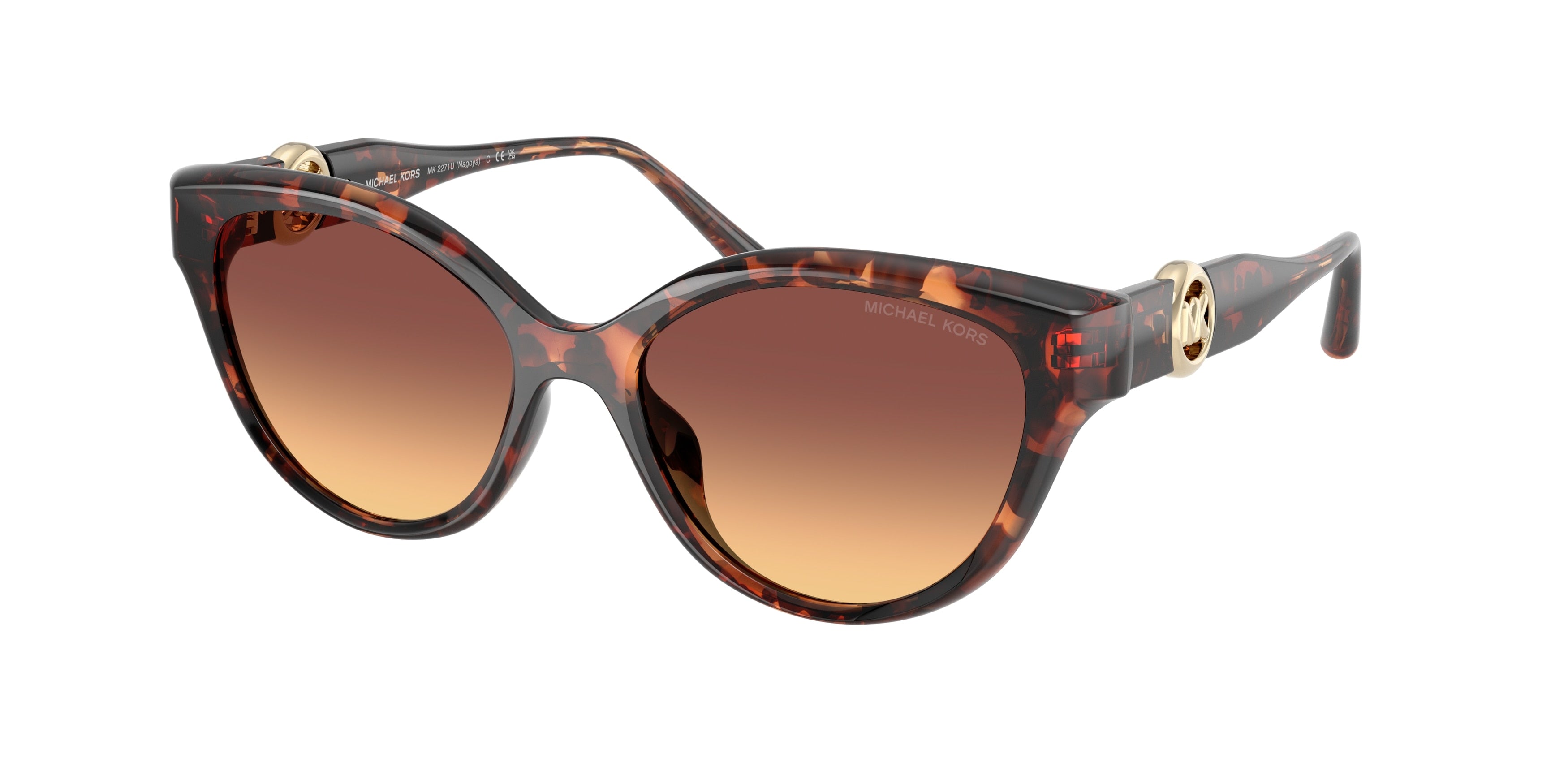 Michael Kors NAGOYA MK2271U Cat Eye Sunglasses  403178-Luggage Tortoise 53-140-17 - Color Map Tortoise