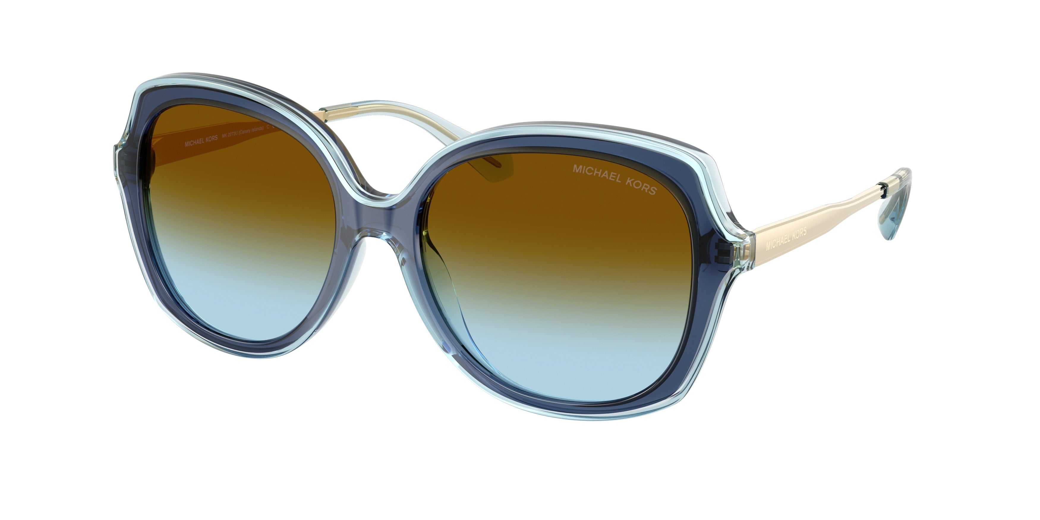 Michael Kors CANARY ISLANDS MK2273U Square Sunglasses  40315D-Navy 55-140-17 - Color Map Blue