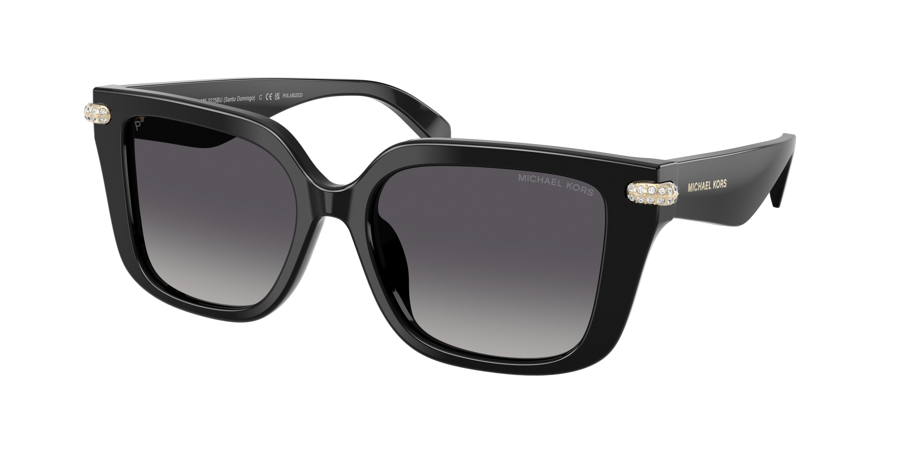 Michael Kors SANTO DOMINGO MK2275BU Square Sunglasses  3005T3-Black 54-140-17 - Color Map Black
