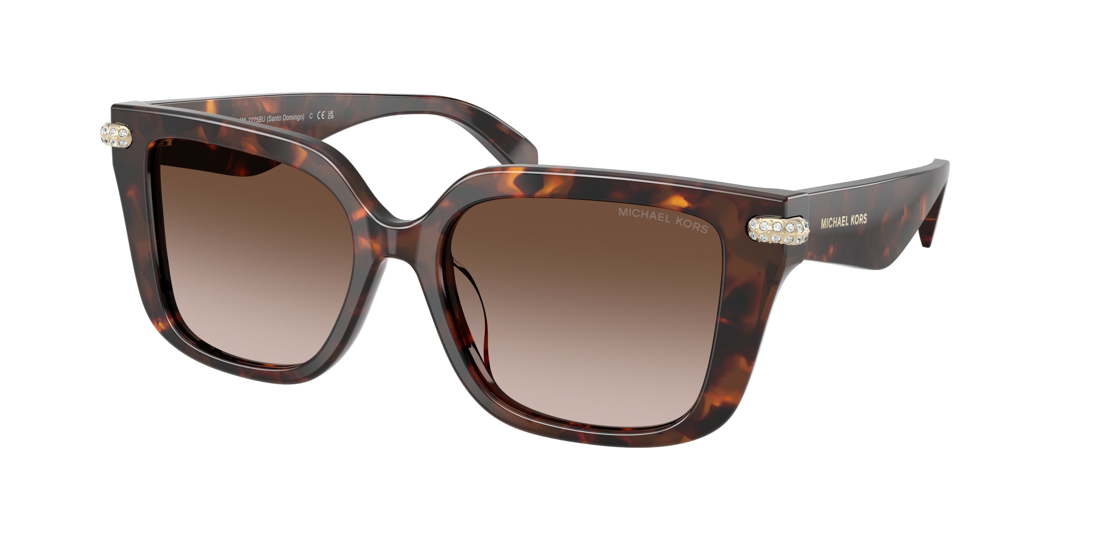 Michael Kors SANTO DOMINGO MK2275BU Square Sunglasses  403113-Luggage Tortoise 54-140-17 - Color Map Tortoise