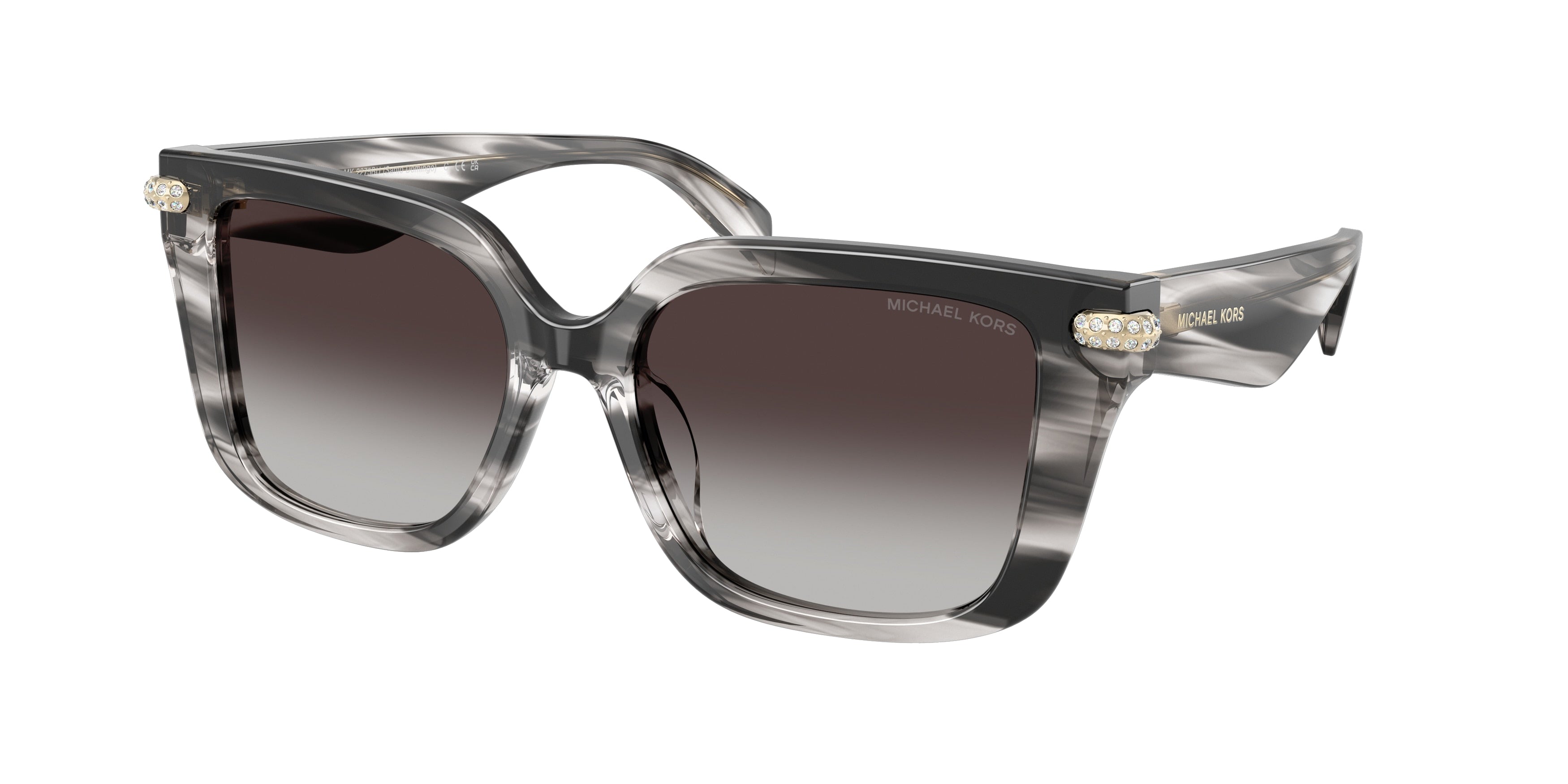 Michael Kors SANTO DOMINGO MK2275BU Square Sunglasses  40348G-Black Horn 52-135-16 - Color Map Black