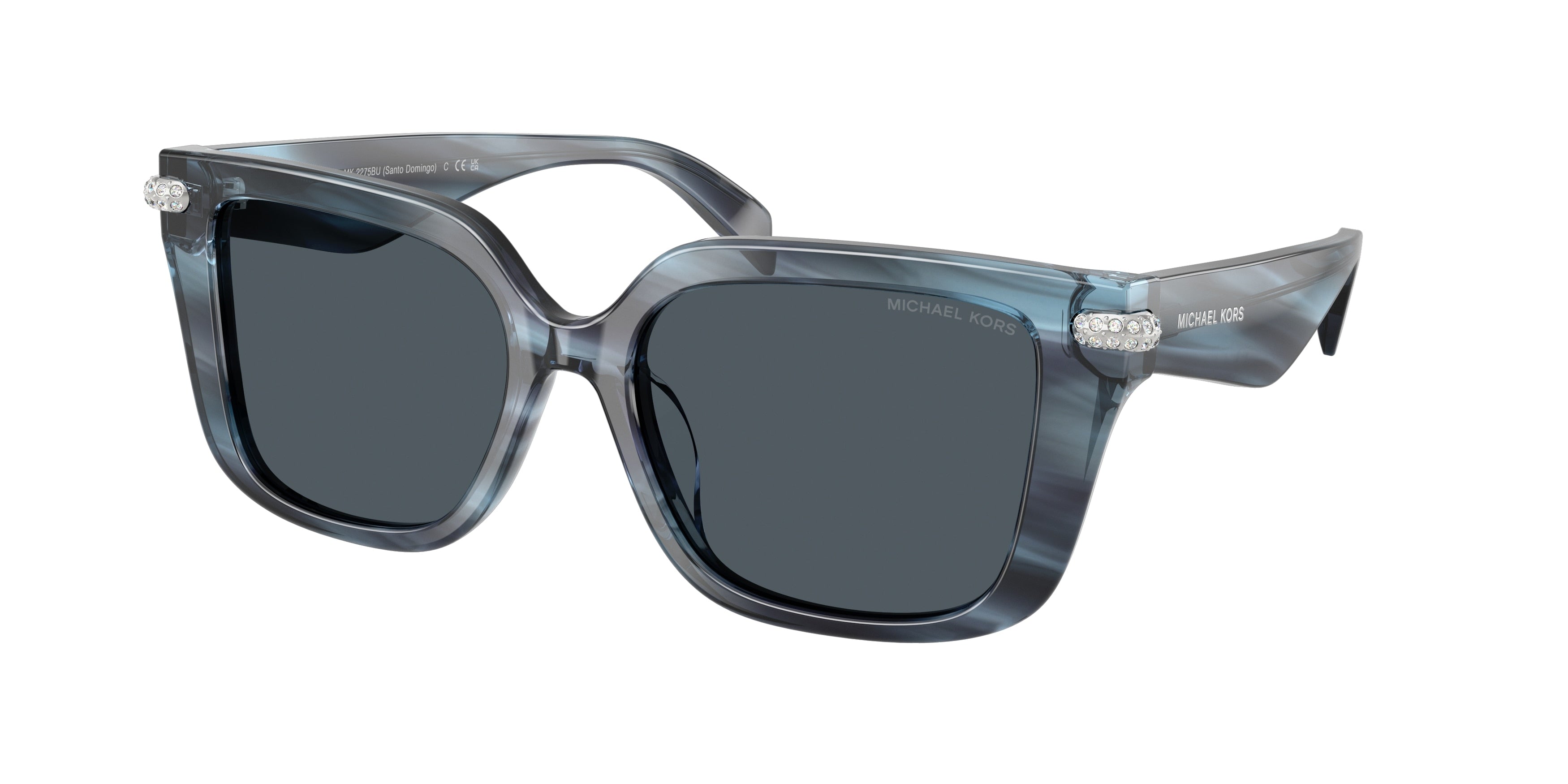 Michael Kors SANTO DOMINGO MK2275BU Square Sunglasses  405487-Denim Horn 54-140-17 - Color Map Blue