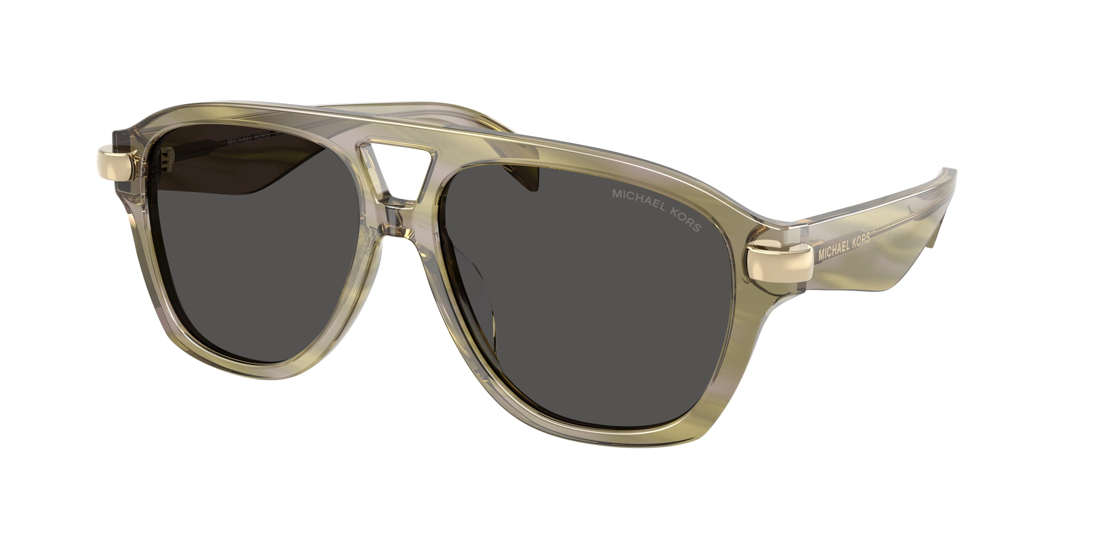 Michael Kors GRENADA MK2277U Pilot Sunglasses  404087-Olive Horn 56-140-15 - Color Map Green