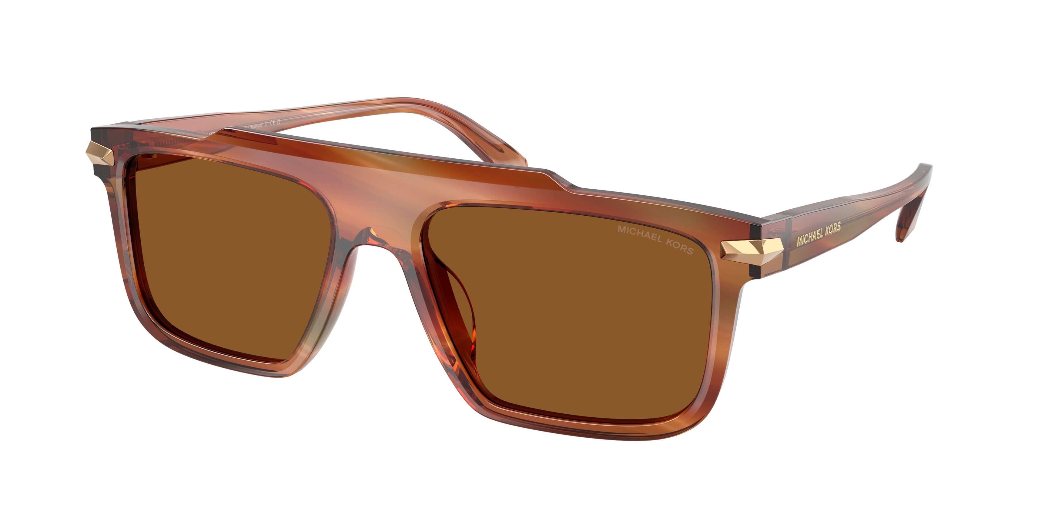 Michael Kors BOSTON MK2278U Square Sunglasses  403973-Brown Horn 57-145-18 - Color Map Brown