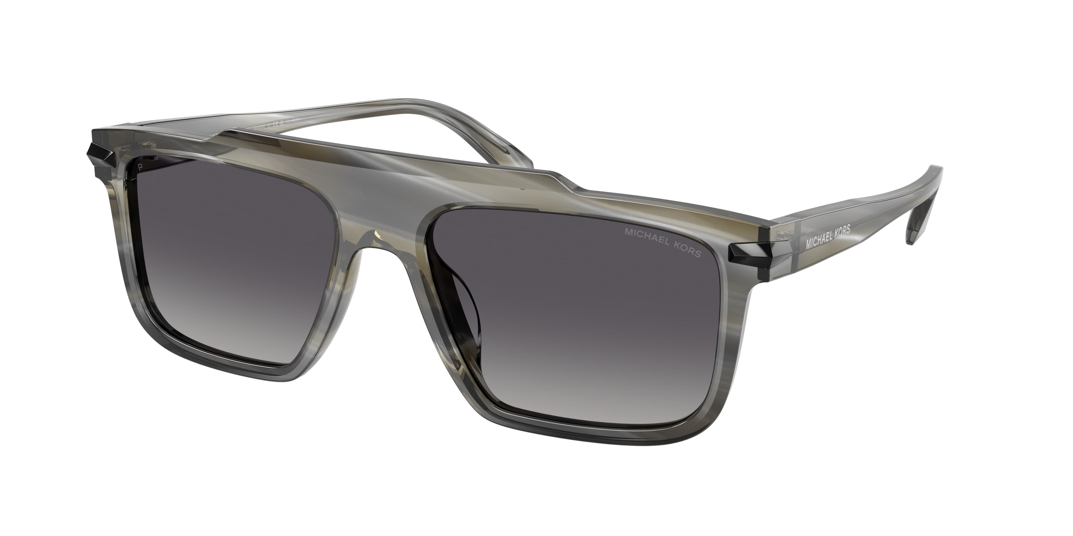 Michael Kors BOSTON MK2278U Square Sunglasses  4047T3-Horn 57-145-18 - Color Map Brown