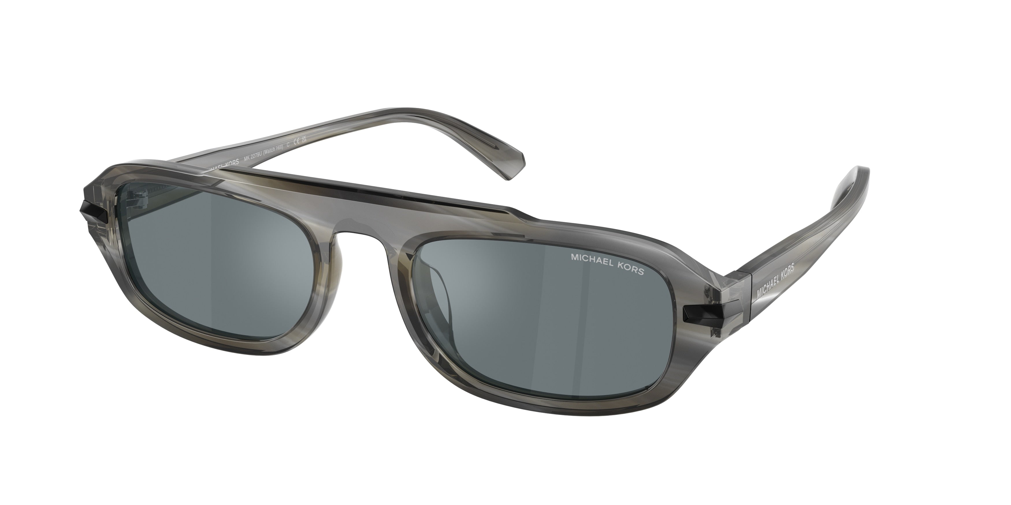 Michael Kors WATCH HILL MK2279U Oval Sunglasses  40476G-Horn 55-145-21 - Color Map Brown