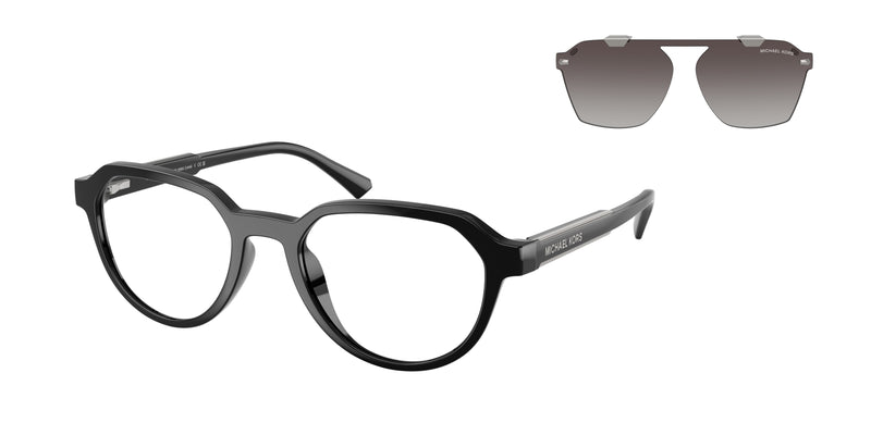 Michael Kors LANAI MK2280U Irregular Sunglasses  30058G-Black 52-145-20 - Color Map Black
