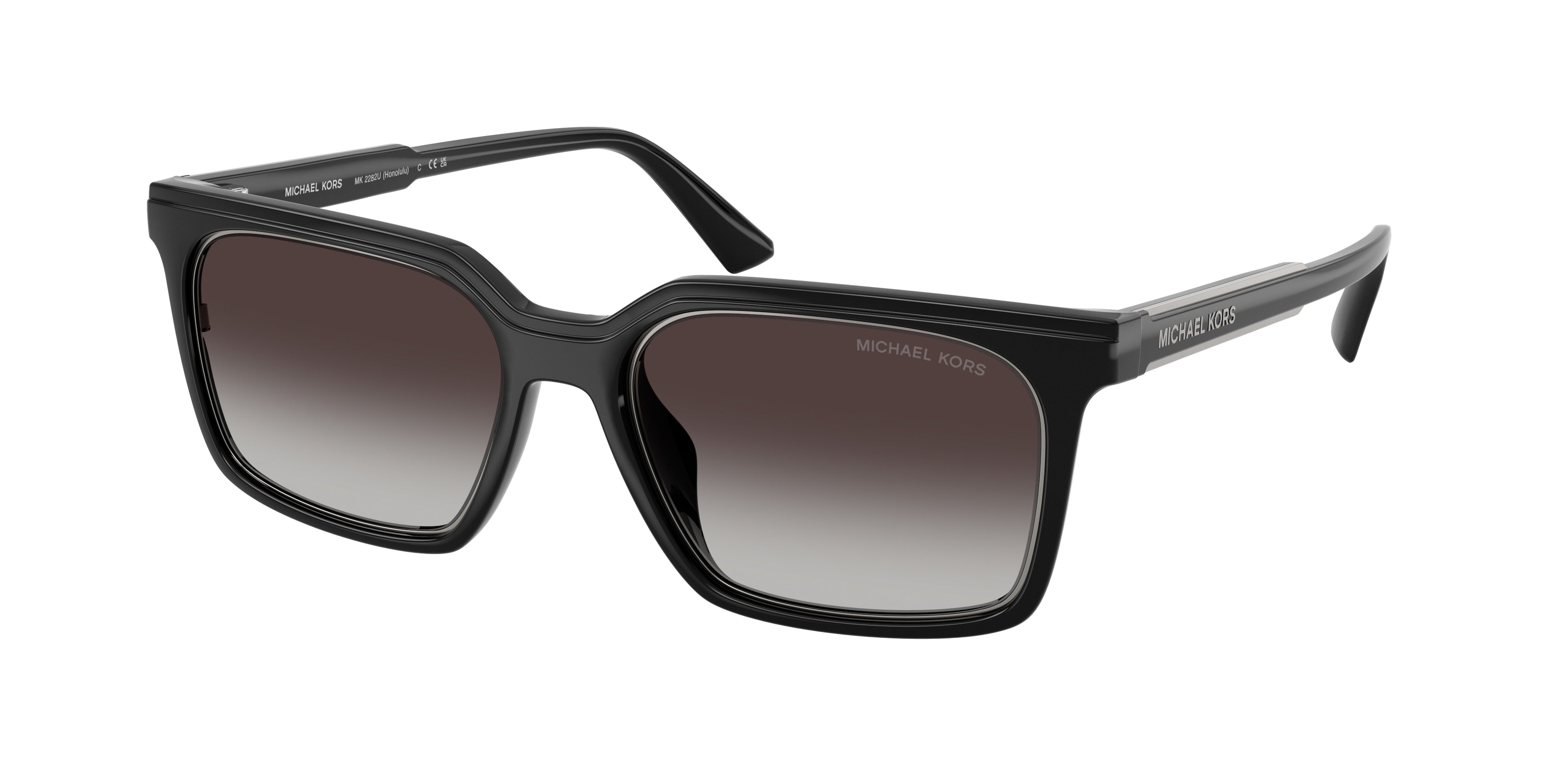 Michael Kors HONOLULU MK2282U Square Sunglasses  30058G-Black 55-145-18 - Color Map Black
