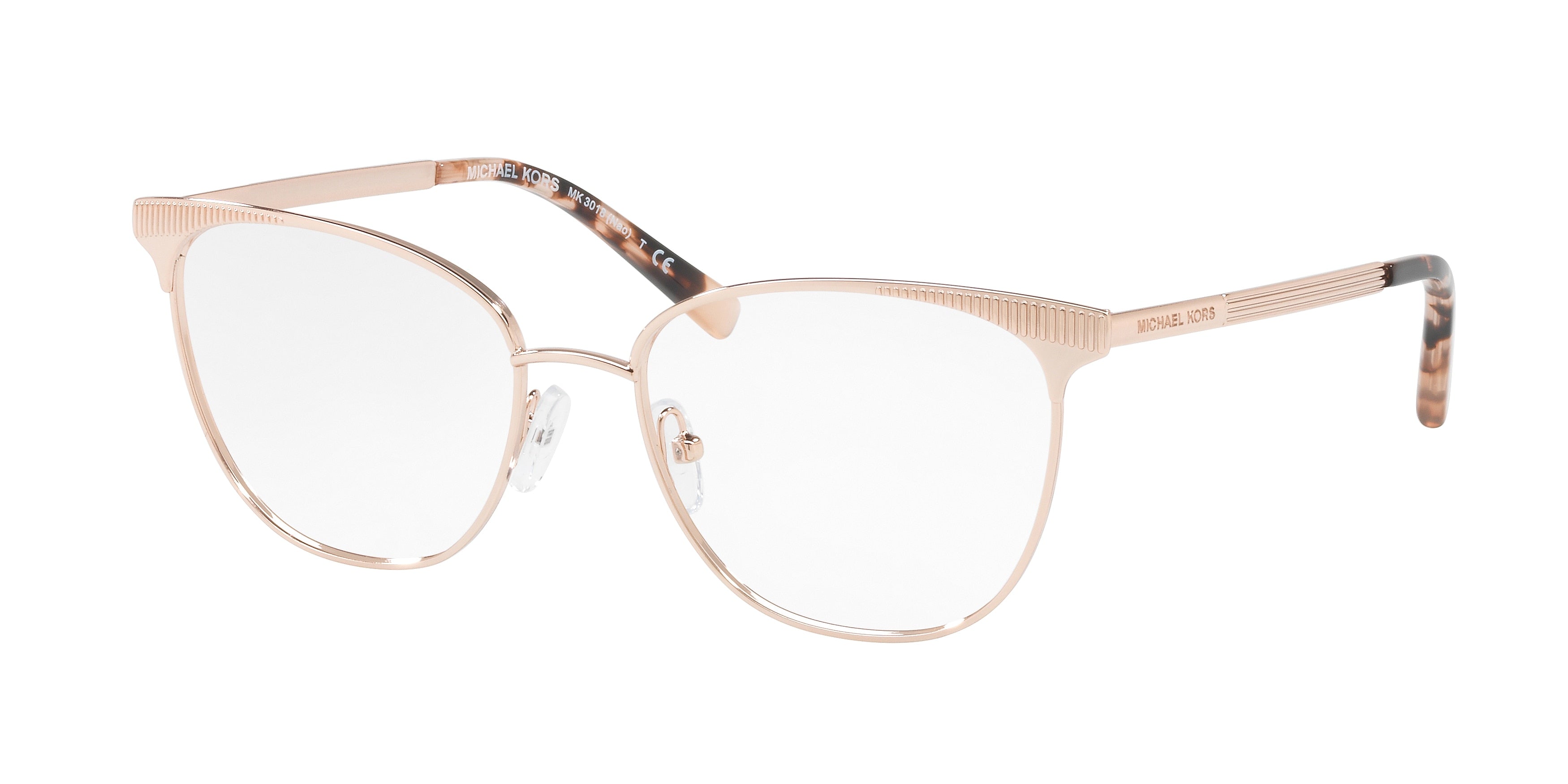 Michael Kors NAO MK3018 Square Eyeglasses  1194-Rose Gold 54-140-17 - Color Map Gold