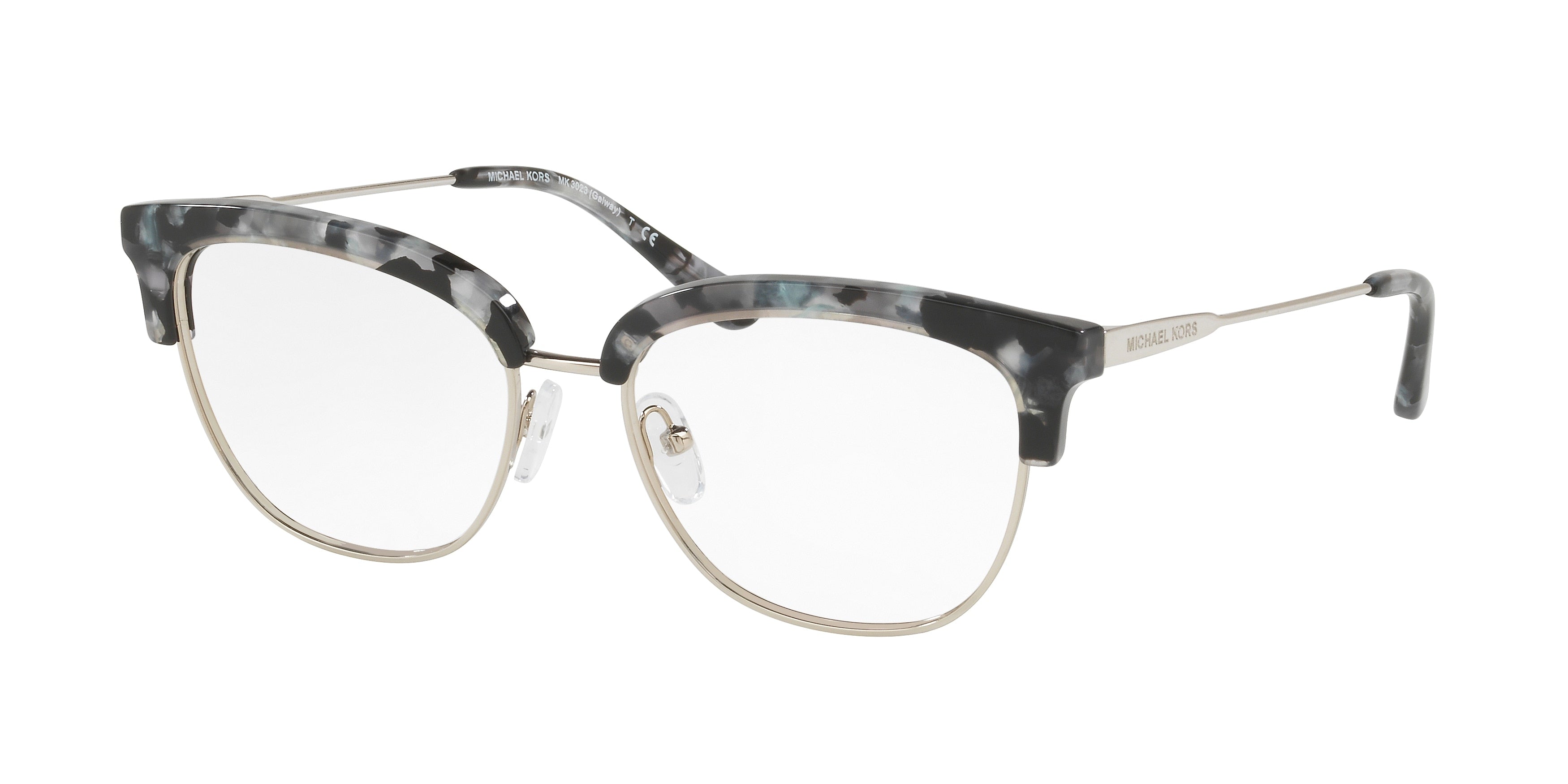 Michael Kors GALWAY MK3023 Rectangle Eyeglasses  3214-Black Mosaic 52-140-16 - Color Map Black