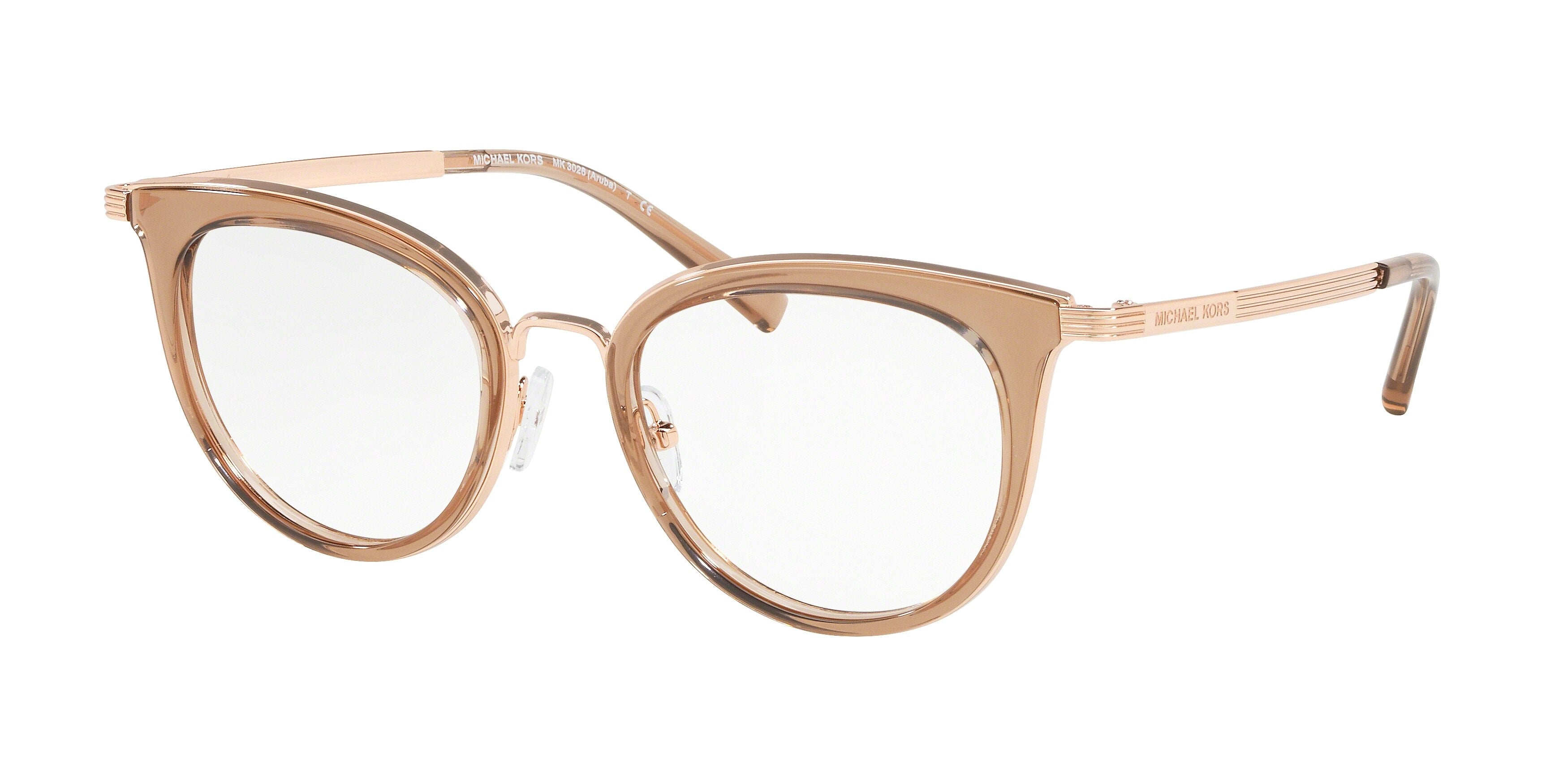 Michael Kors ARUBA MK3026 Phantos Eyeglasses  3501-Rose Gold 50-140-19 - Color Map Gold