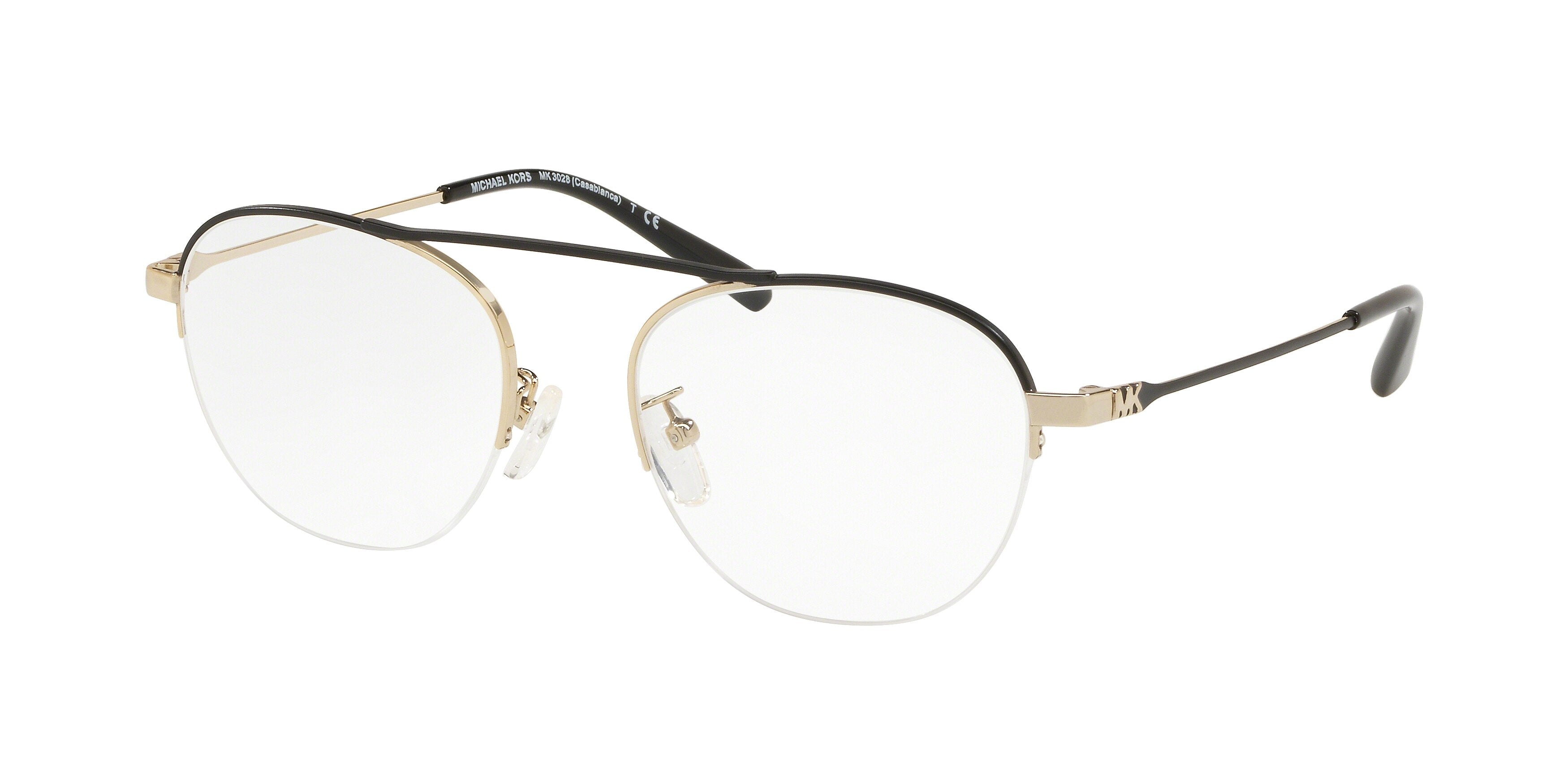 Michael Kors CASABLANCA MK3028 Round Eyeglasses  1202-Shiny Pale Gold 51-140-18 - Color Map Gold