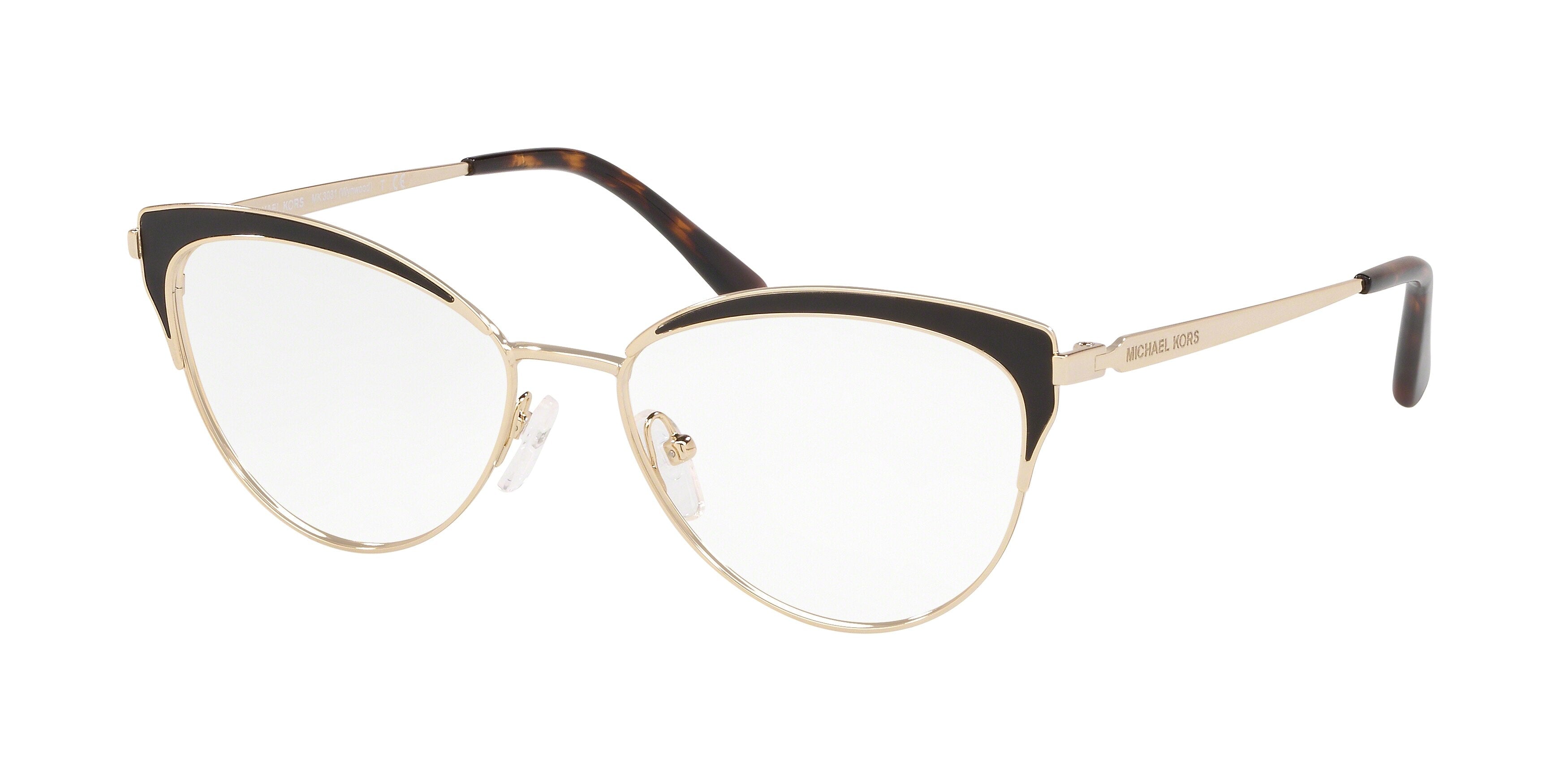 Michael Kors WYNWOOD MK3031 Cat Eye Eyeglasses  1051-Light Gold 53-140-16 - Color Map Gold