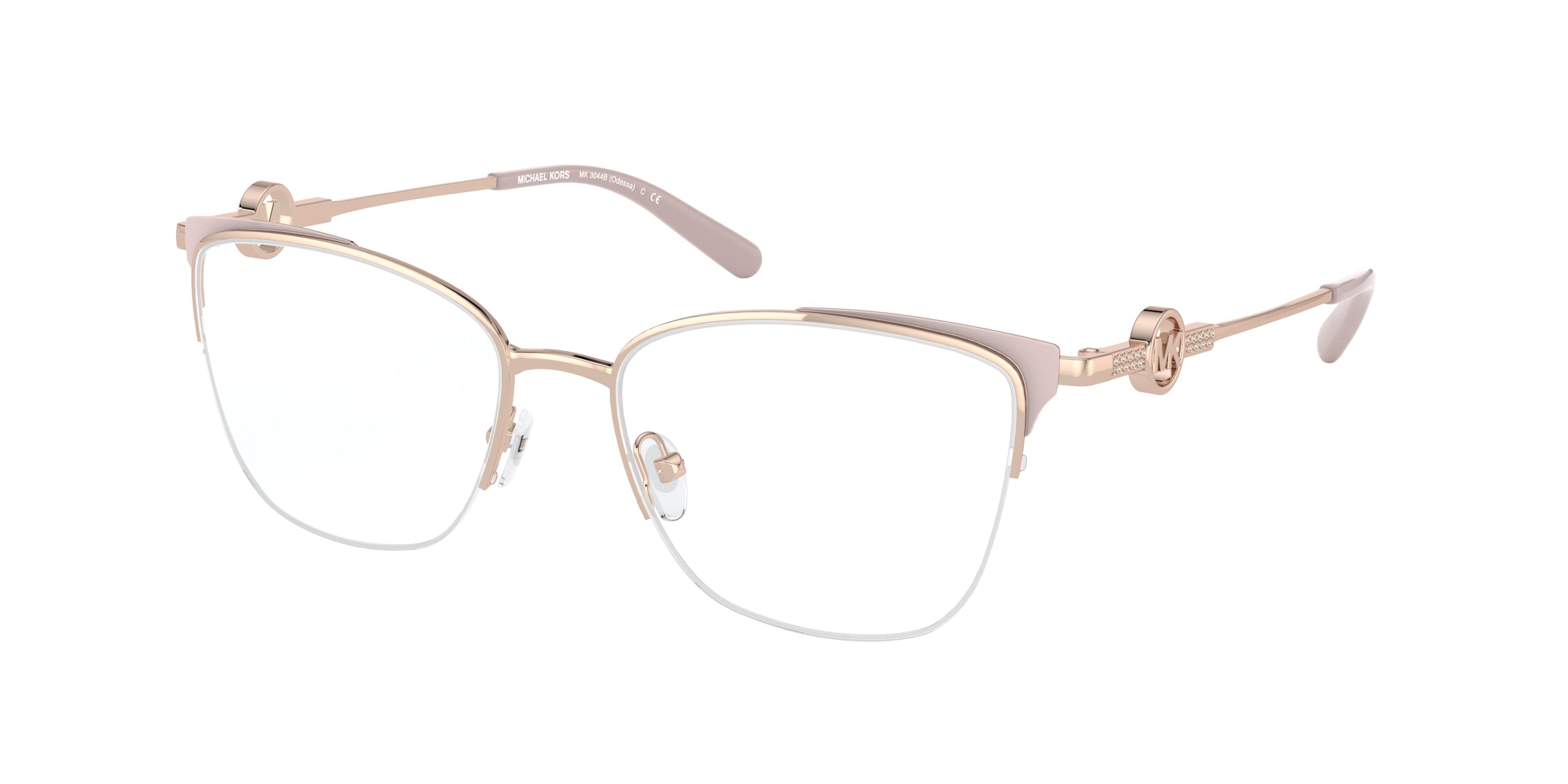 Michael Kors ODESSA MK3044B Square Eyeglasses  1108-Rose Gold 51-140-17 - Color Map Gold