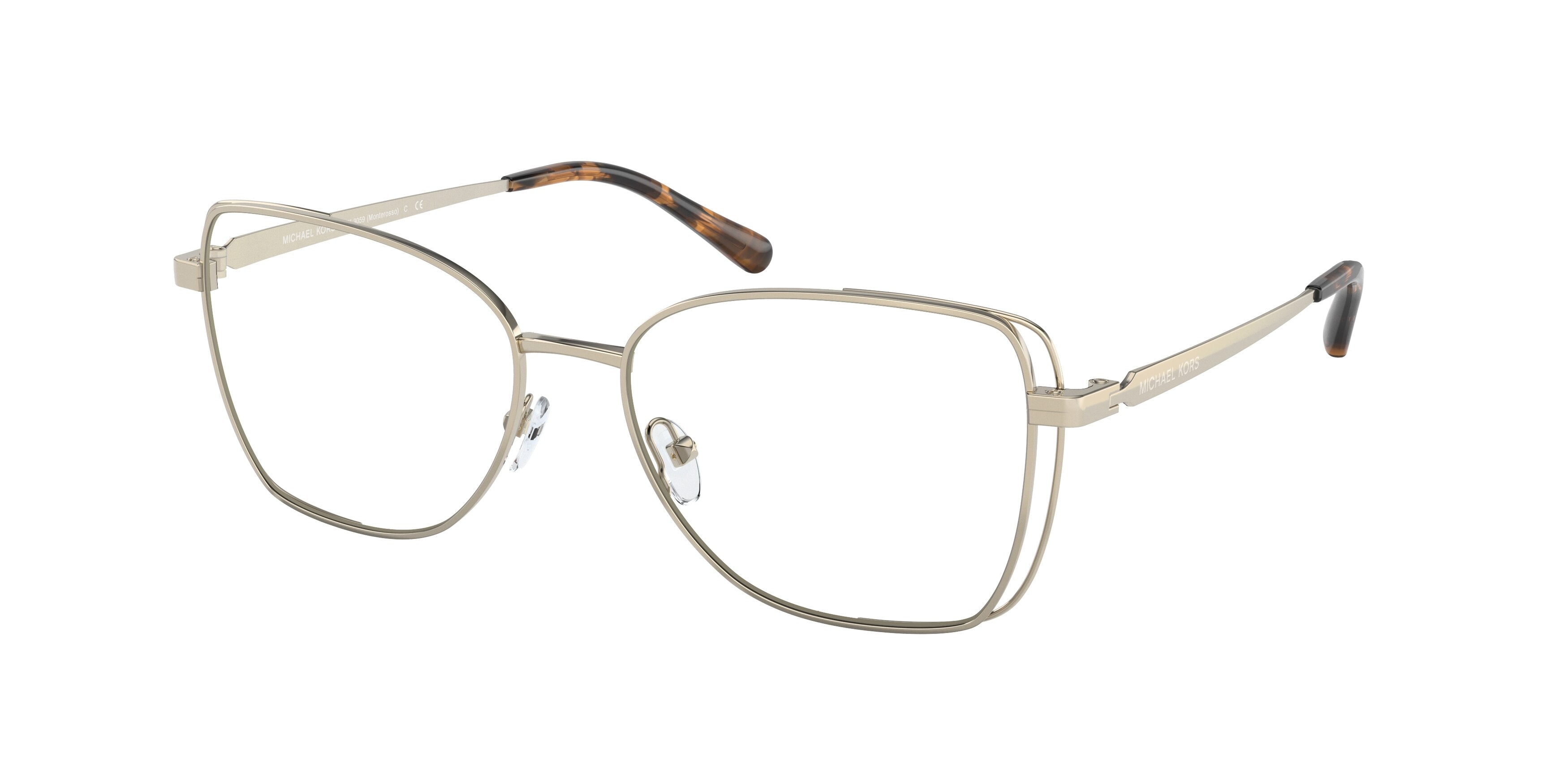 Michael Kors MONTEROSSO MK3059 Square Eyeglasses  1014-Light Gold 54-140-16 - Color Map Gold