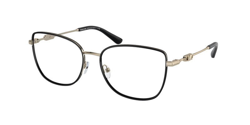 Michael Kors EMPIRE SQUARE 3 MK3065J Square Eyeglasses  1014-Light Gold/Black 54-140-17 - Color Map Gold