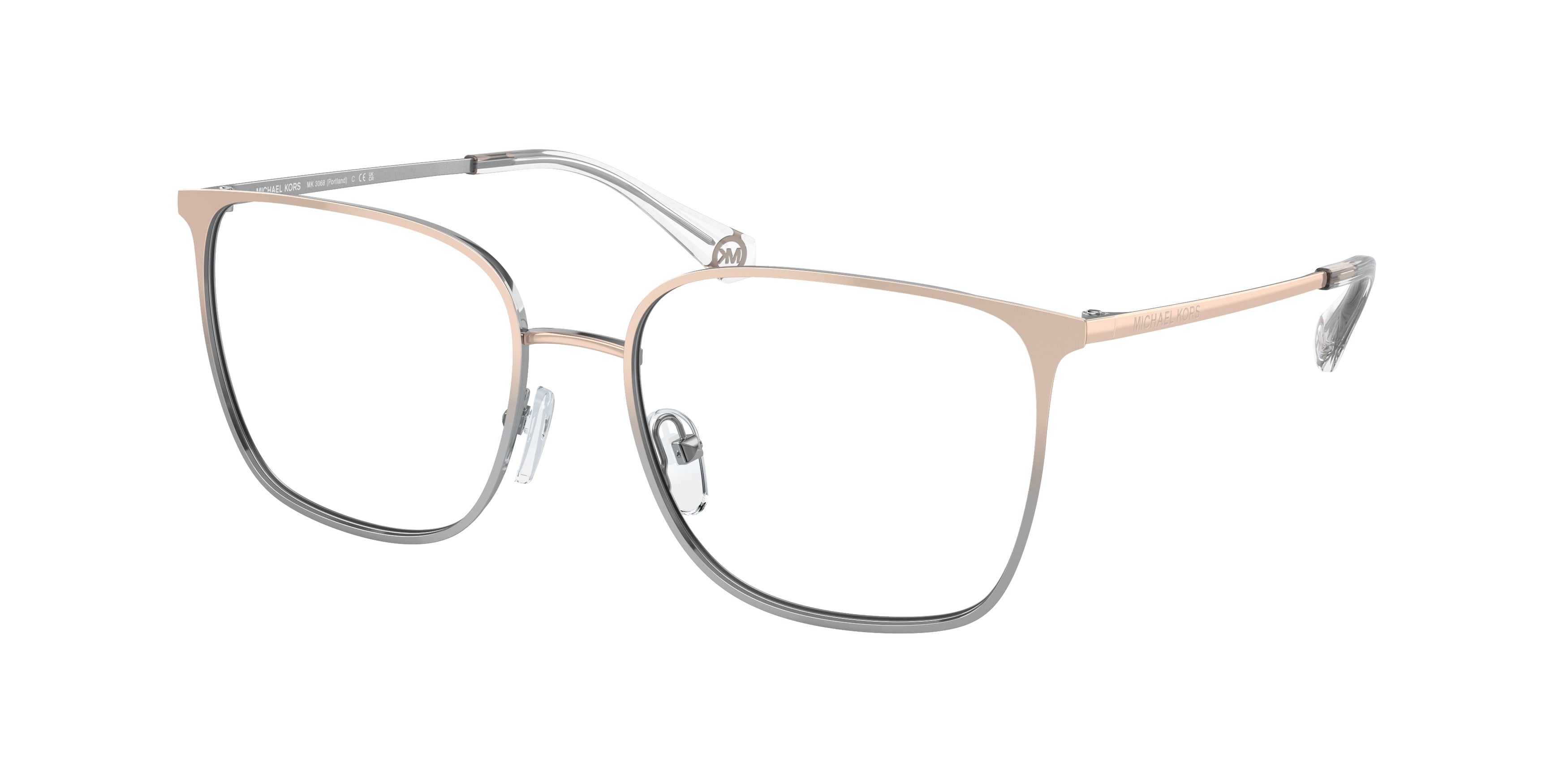 Michael Kors PORTLAND MK3068 Square Eyeglasses  1108-Rose Gold 54-140-17 - Color Map Gold