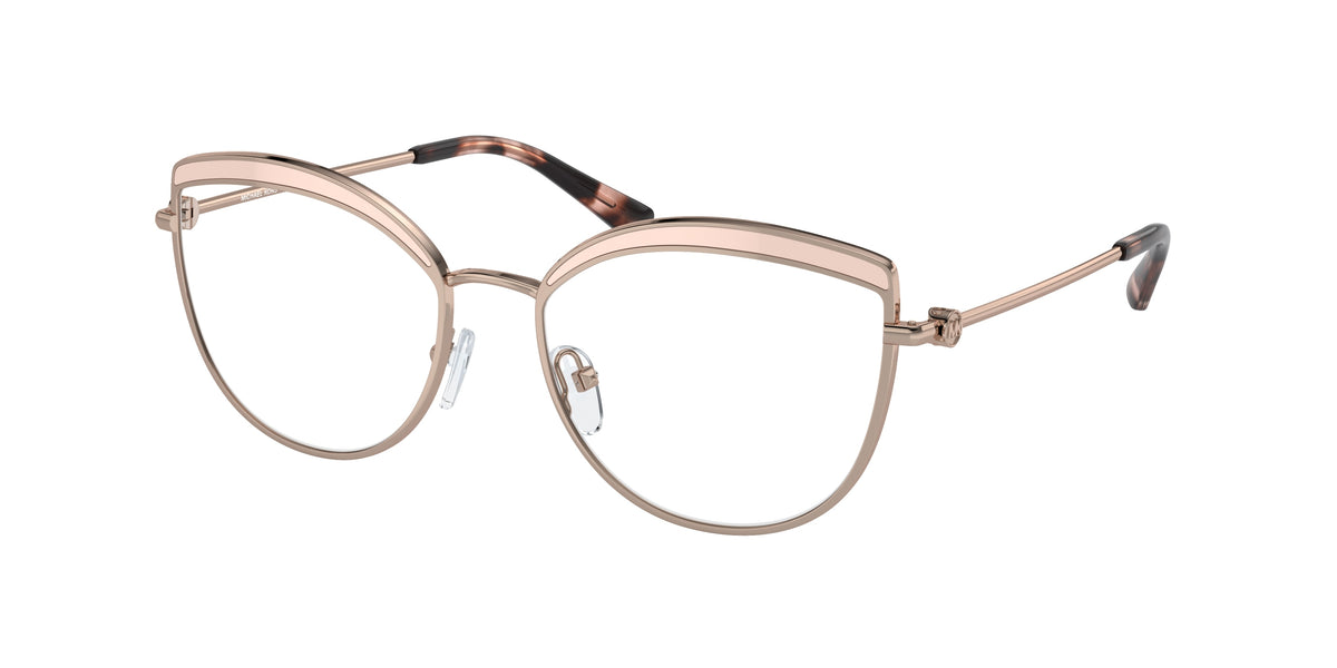 Michael Kors NAPIER MK3072 Cat Eye Eyeglasses  1108-Rose Gold 54-140-17 - Color Map Gold