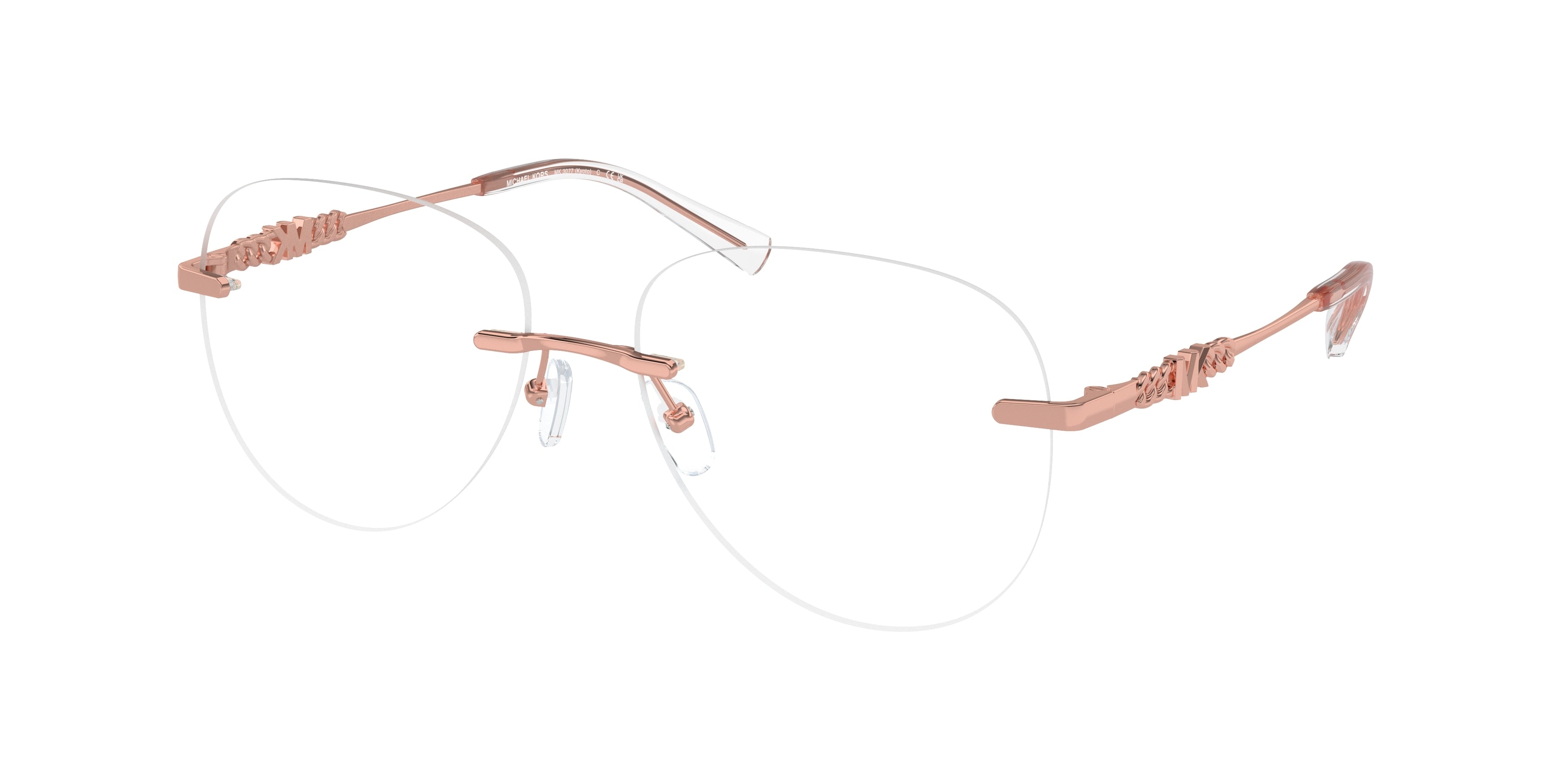Michael Kors KYOTO MK3077 Round Eyeglasses  1108-Shiny Rose Gold 56-140-16 - Color Map Gold