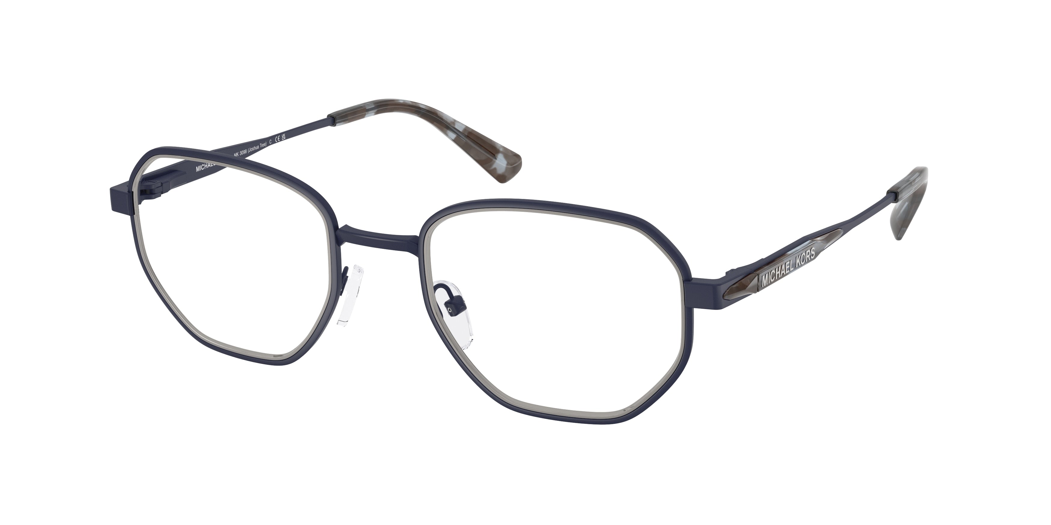 Michael Kors JOSHUA TREE MK3098 Irregular Eyeglasses  1207-Matte Navy 51-145-21 - Color Map Blue