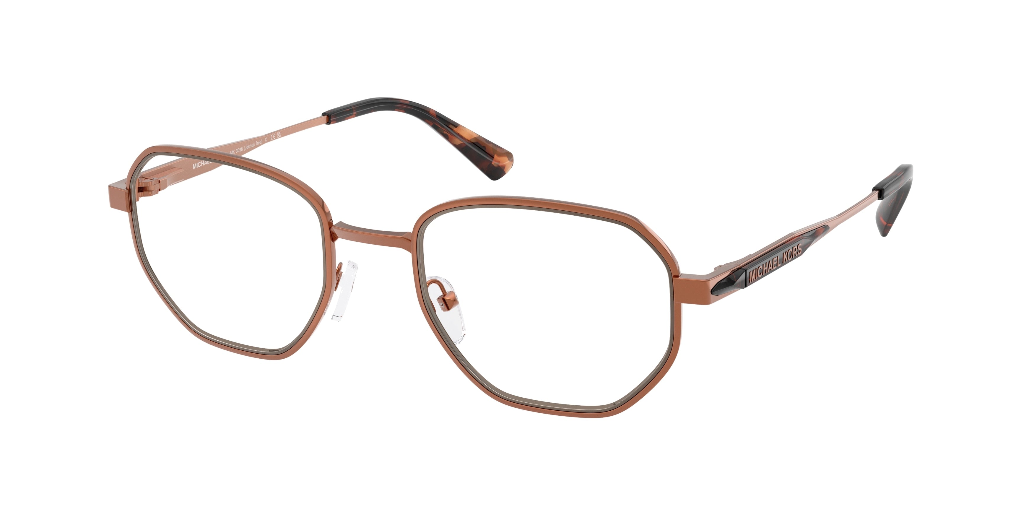 Michael Kors JOSHUA TREE MK3098 Irregular Eyeglasses  1900-Shiny Copper 51-145-21 - Color Map Copper