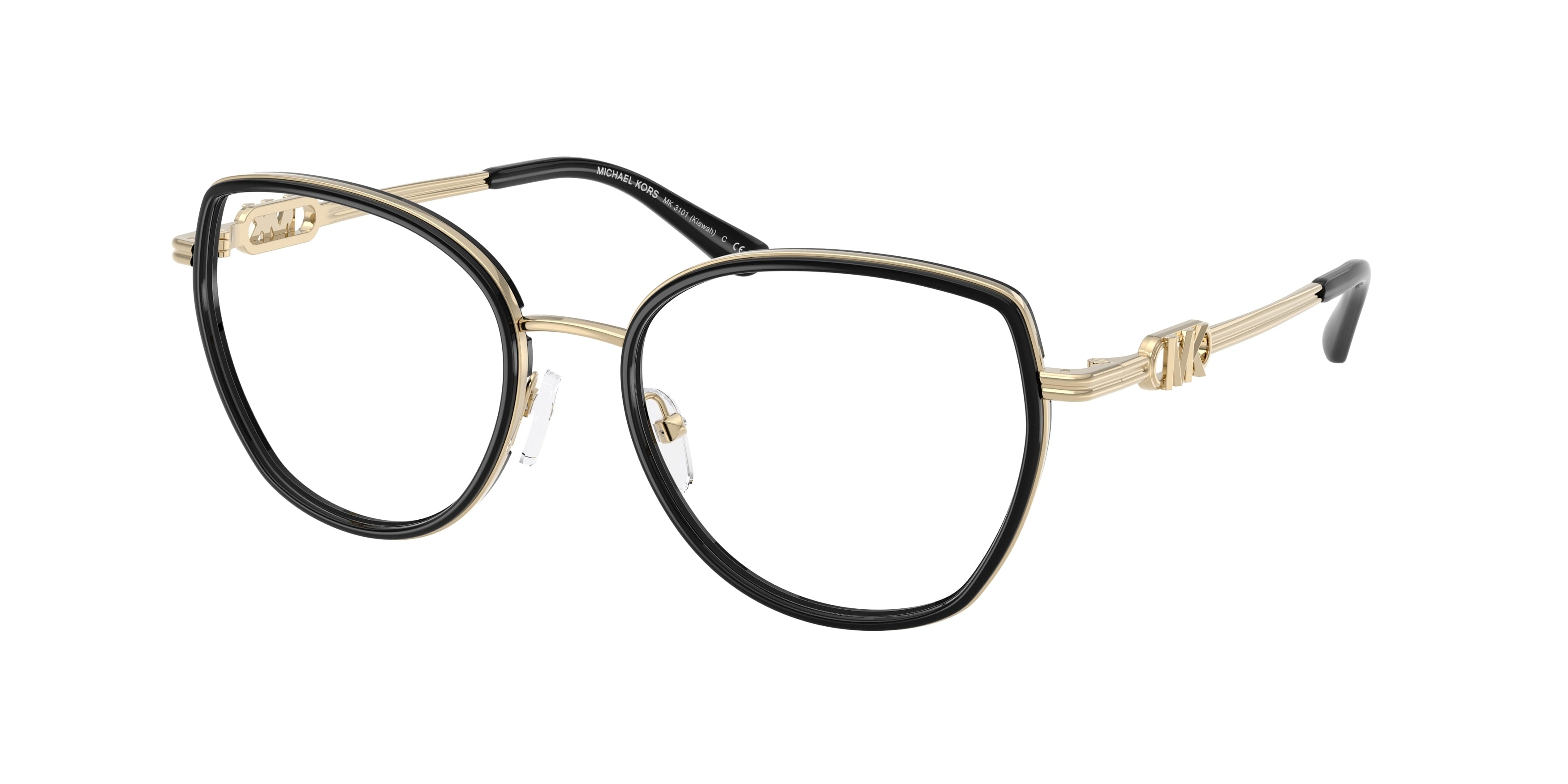 Michael Kors KIAWAH MK3101 Round Eyeglasses  3005-Black 53-140-18 - Color Map Black