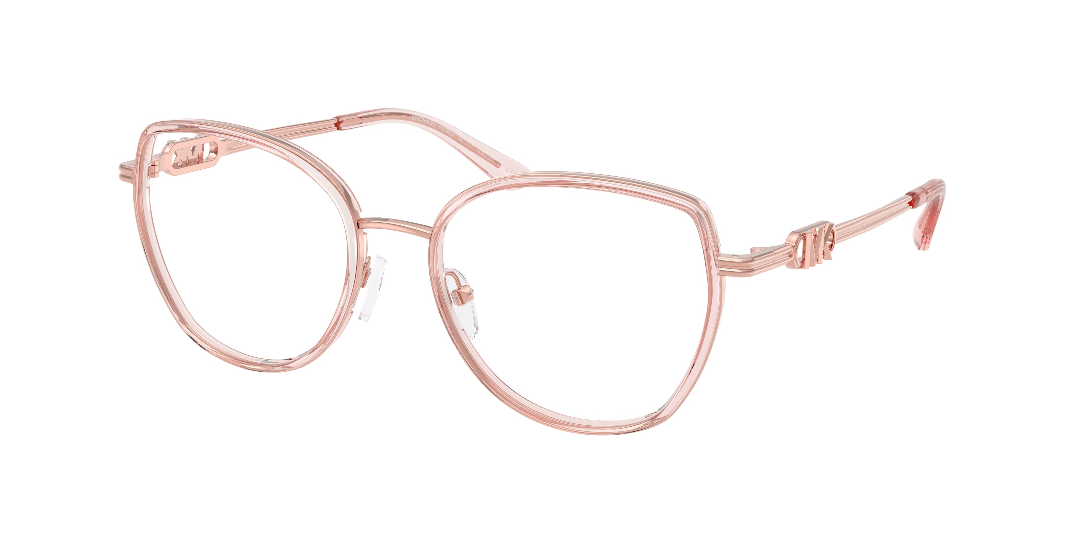 Michael Kors KIAWAH MK3101 Round Eyeglasses  3101-Pink Transparent 53-140-18 - Color Map Pink